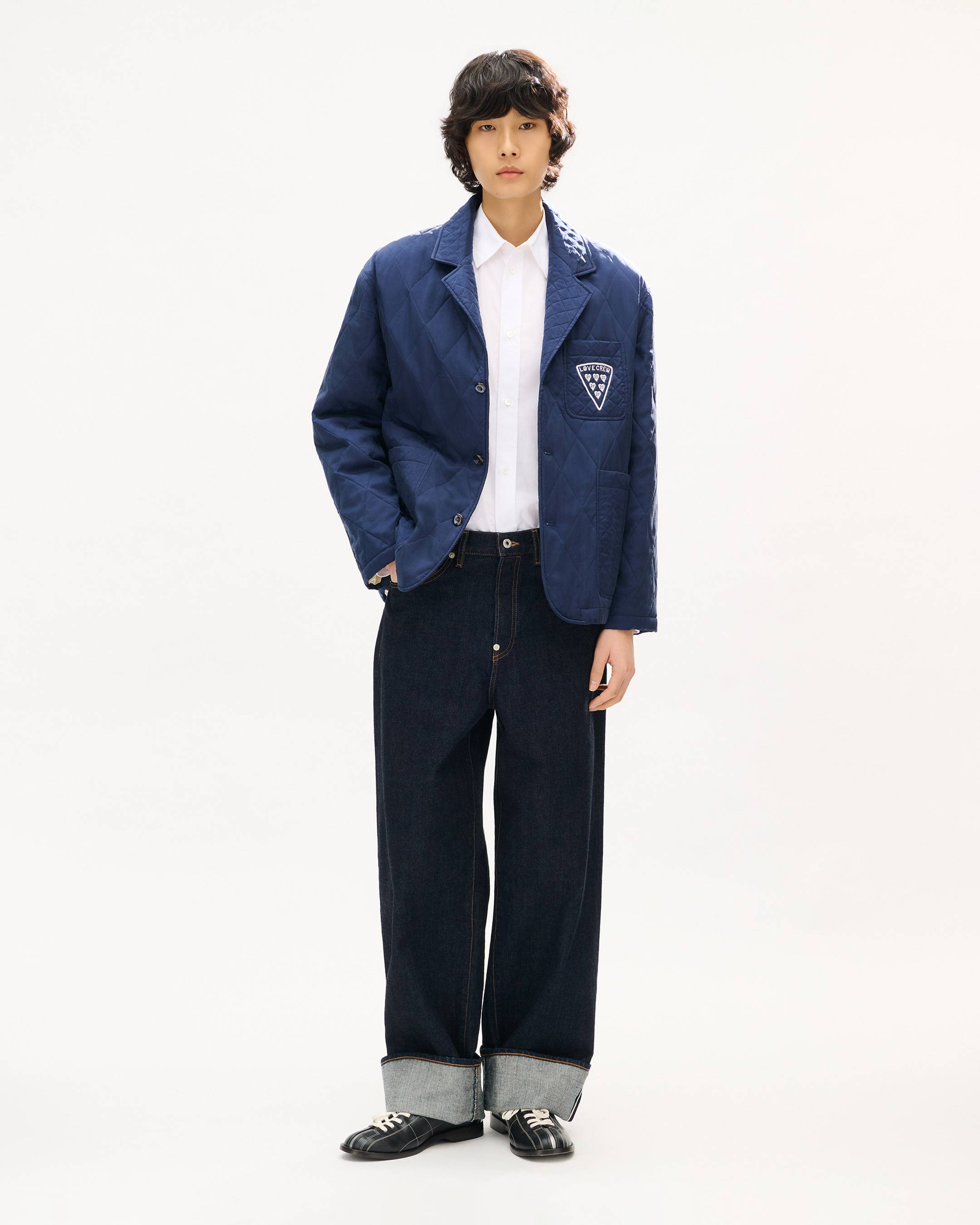 'KENZO Badges' quilted workwear jacket in cupro