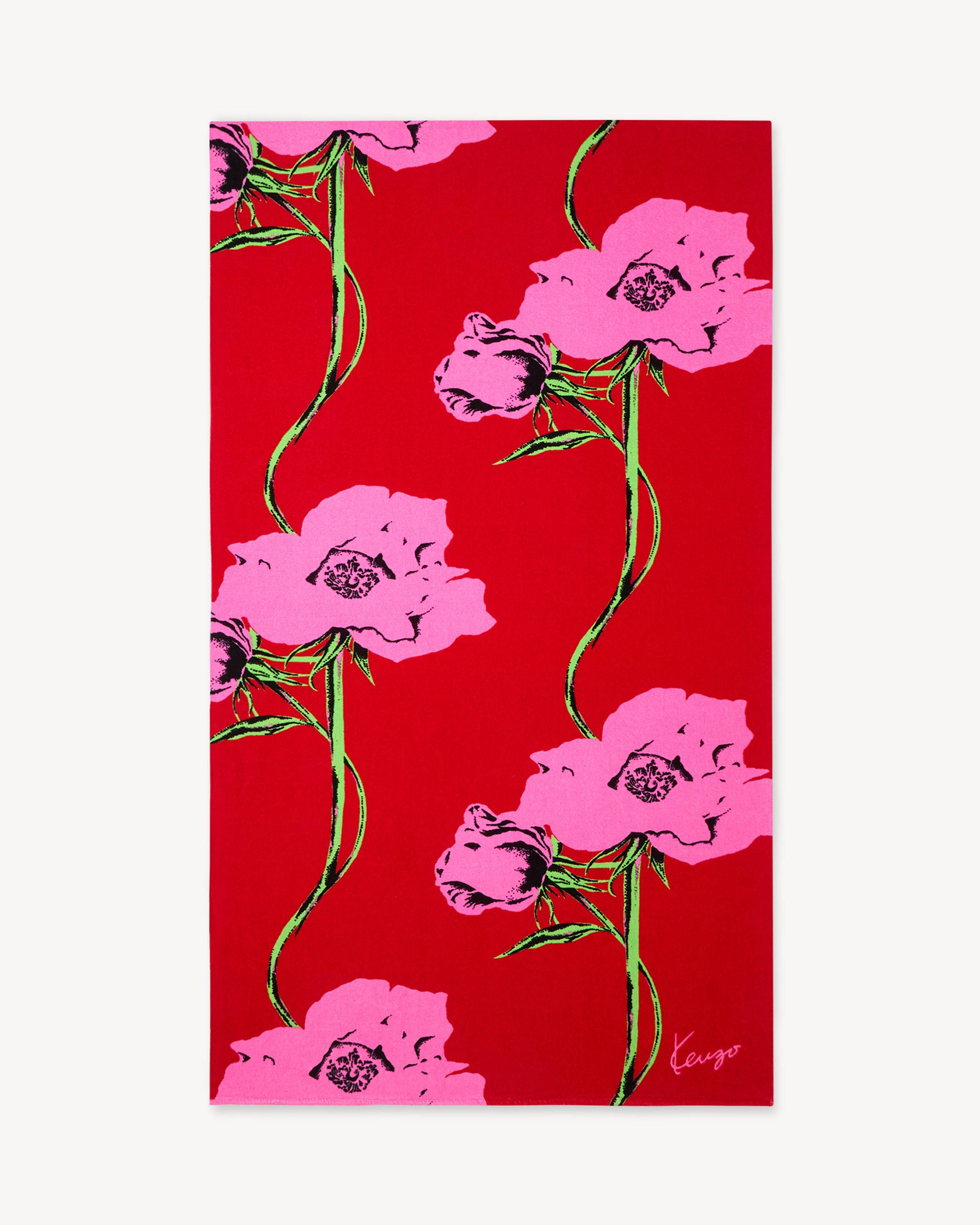 美品90s archive kenzo アーカイブ 花柄 ベルベットベス KENZO Archive Rose' velvet beach towel | KENZO