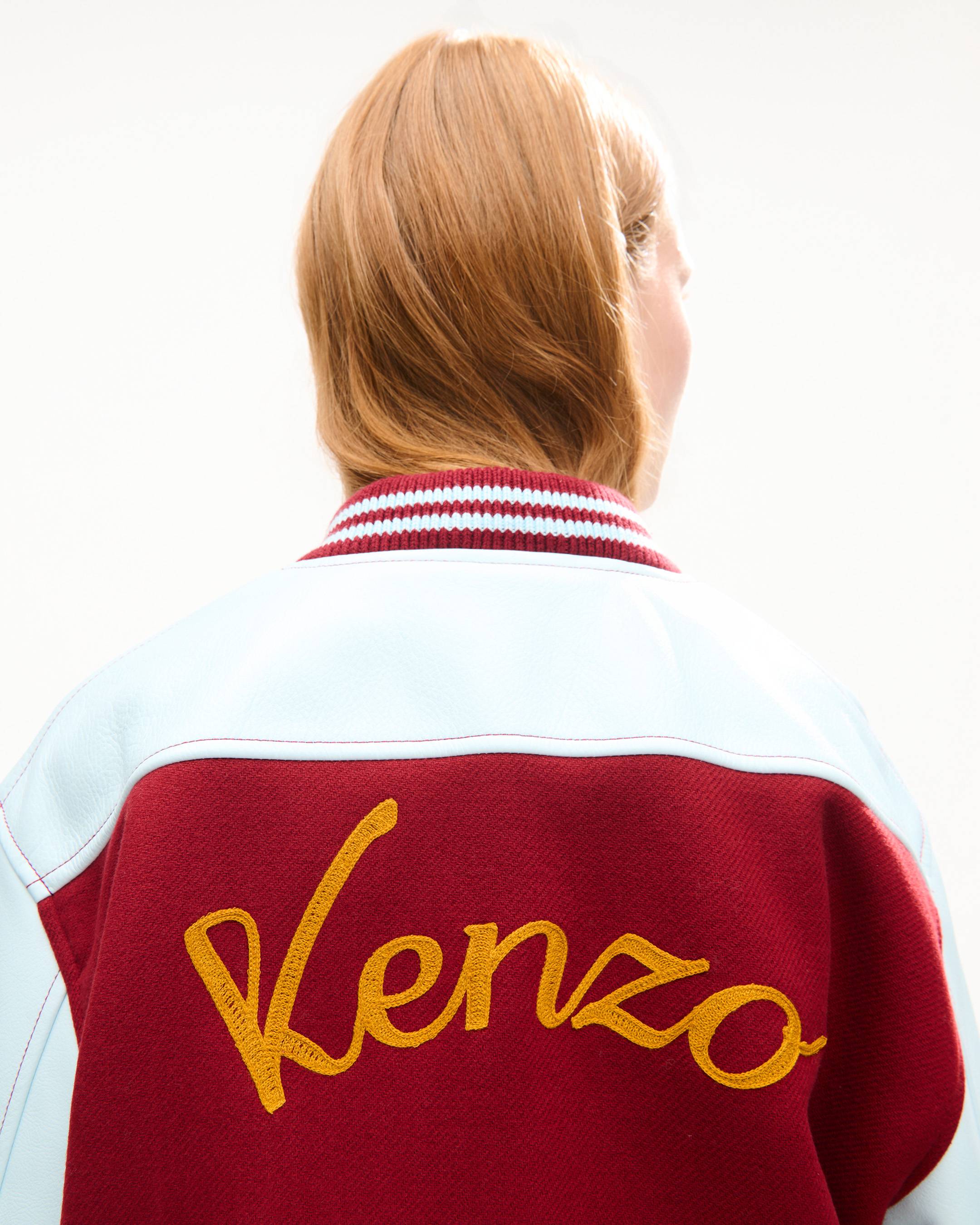 'KENZO Varsity' jacket in wool and leather