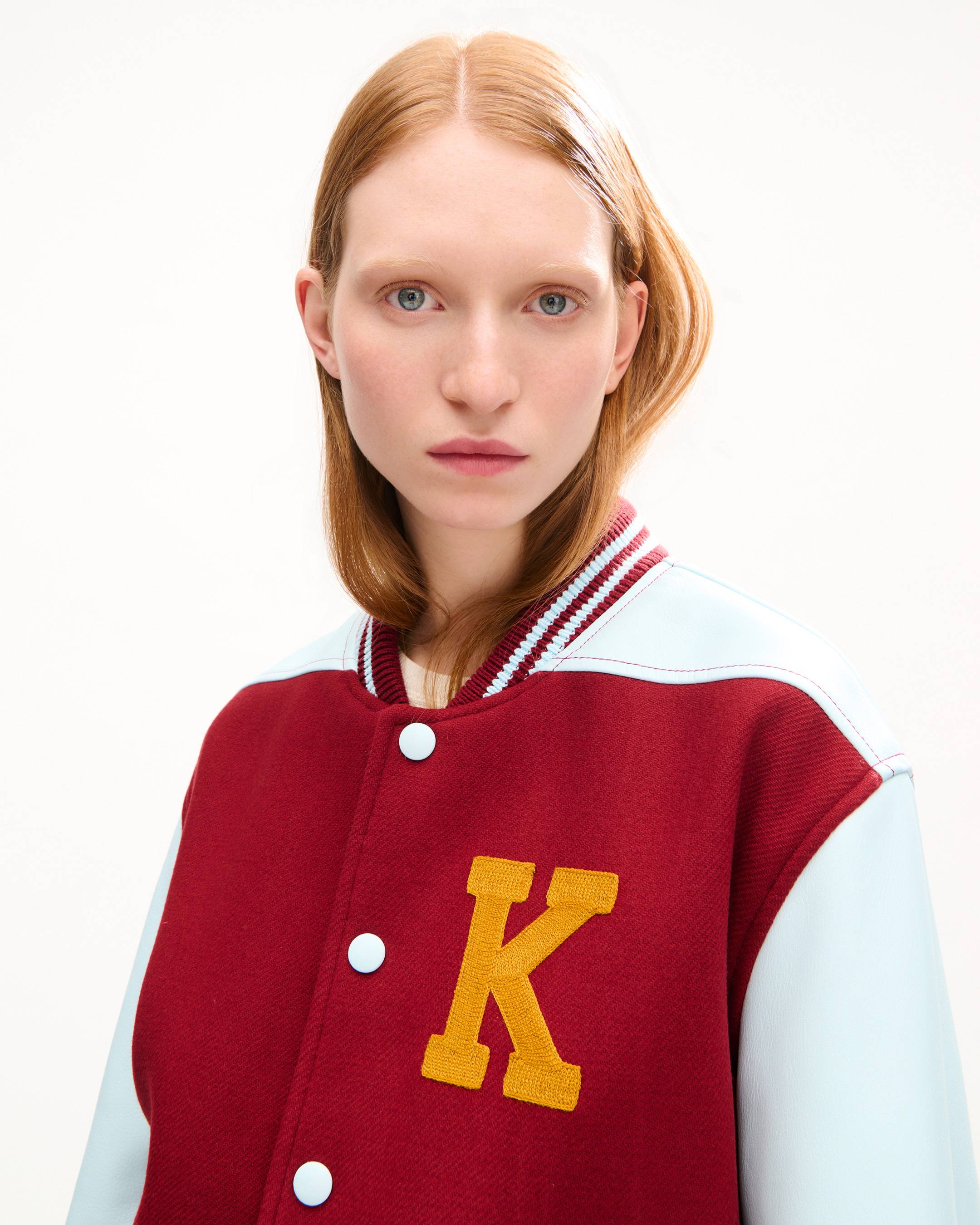 'KENZO Varsity' jacket in wool and leather