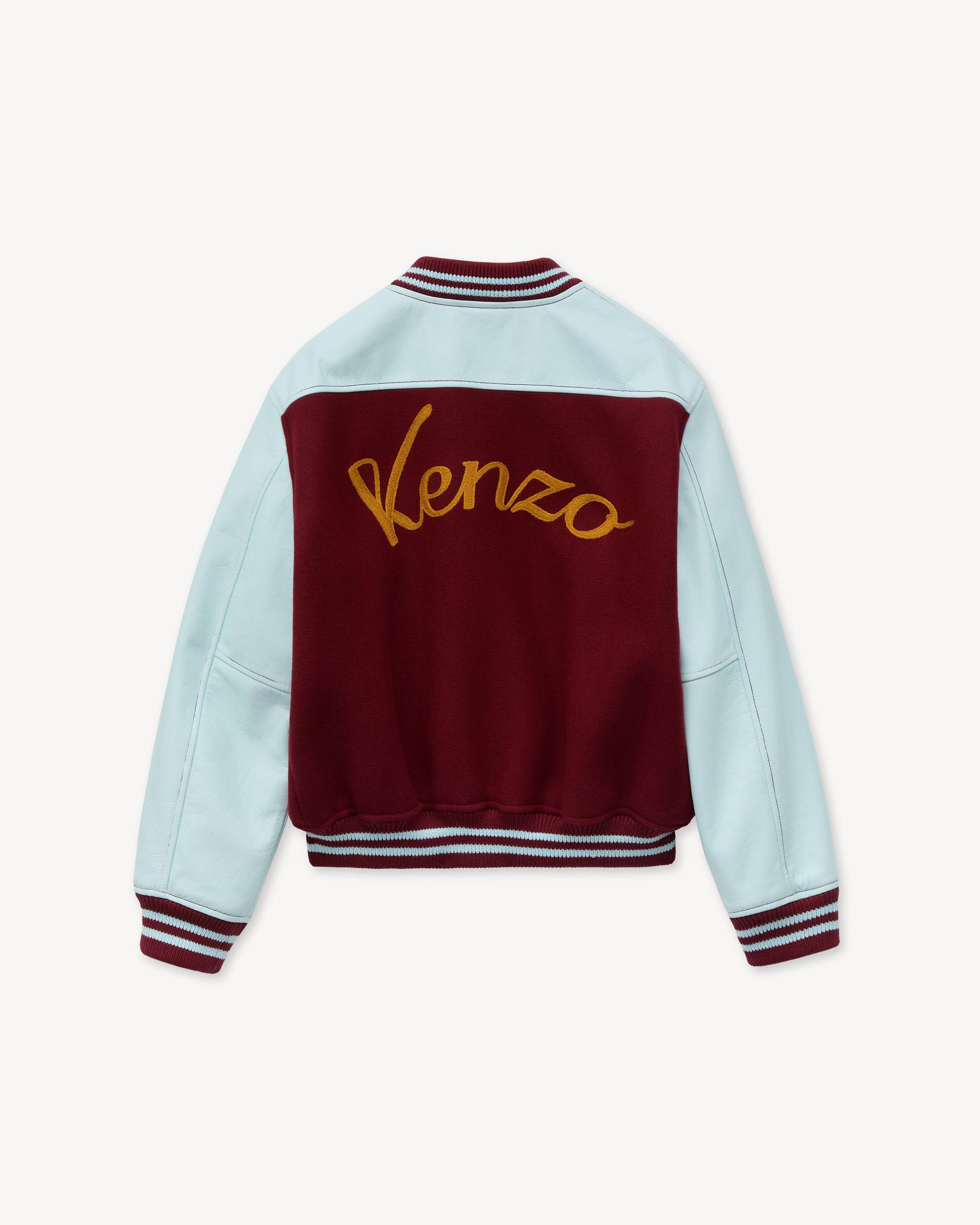 'KENZO Varsity' jacket in wool and leather