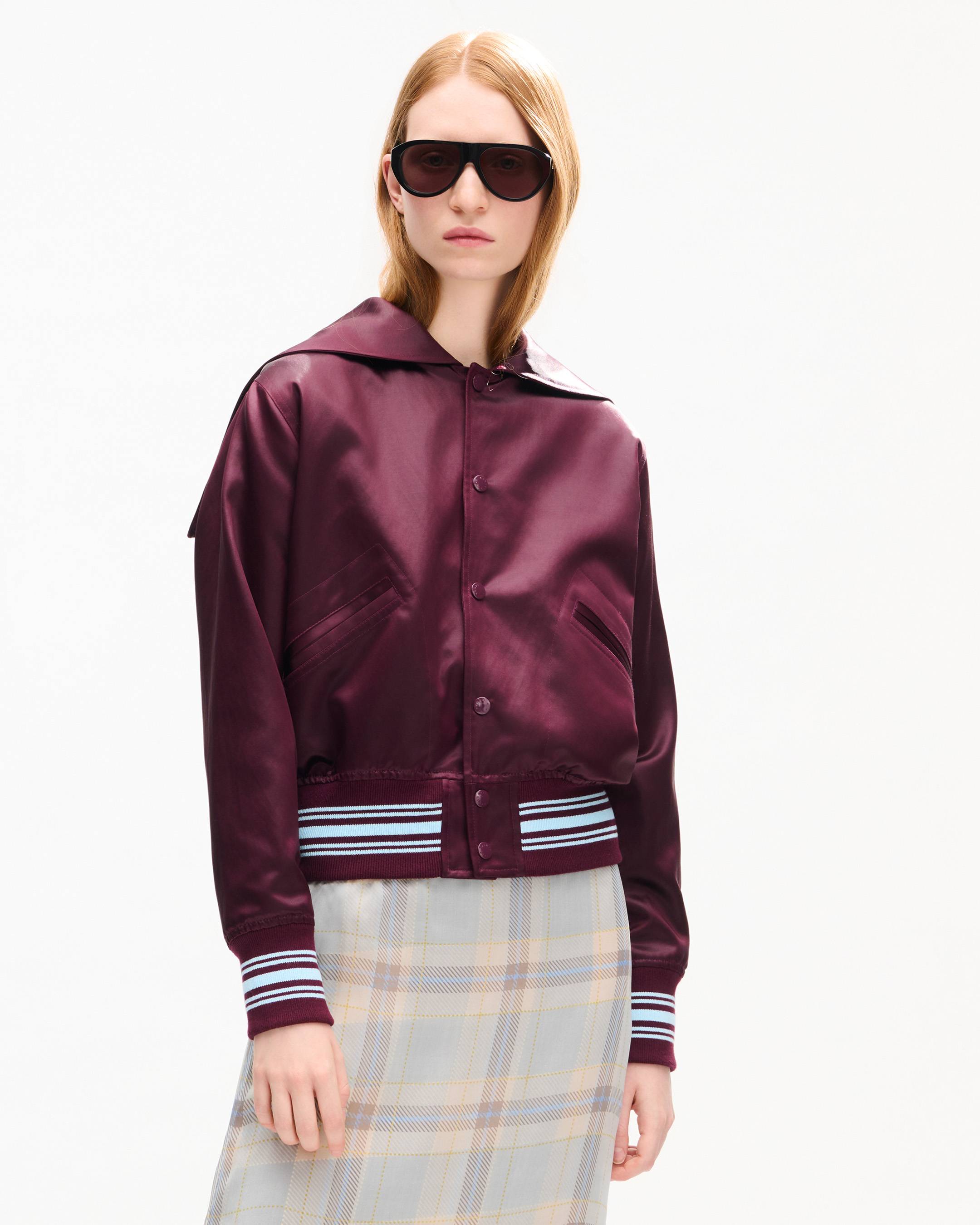 'KENZO Varsity' cropped bomber in satin