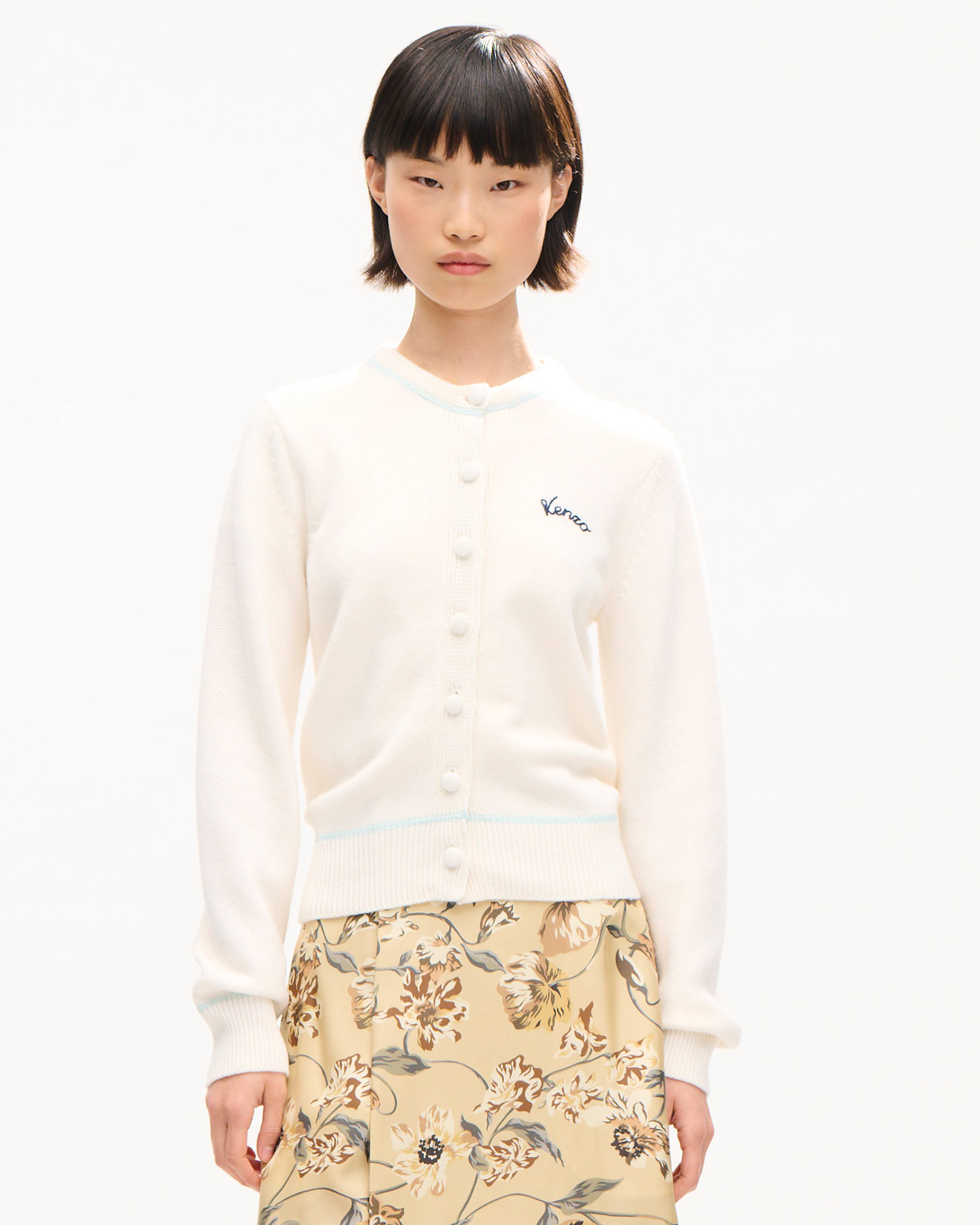 'KENZO Varsity' embroidered cardigan in cotton wool