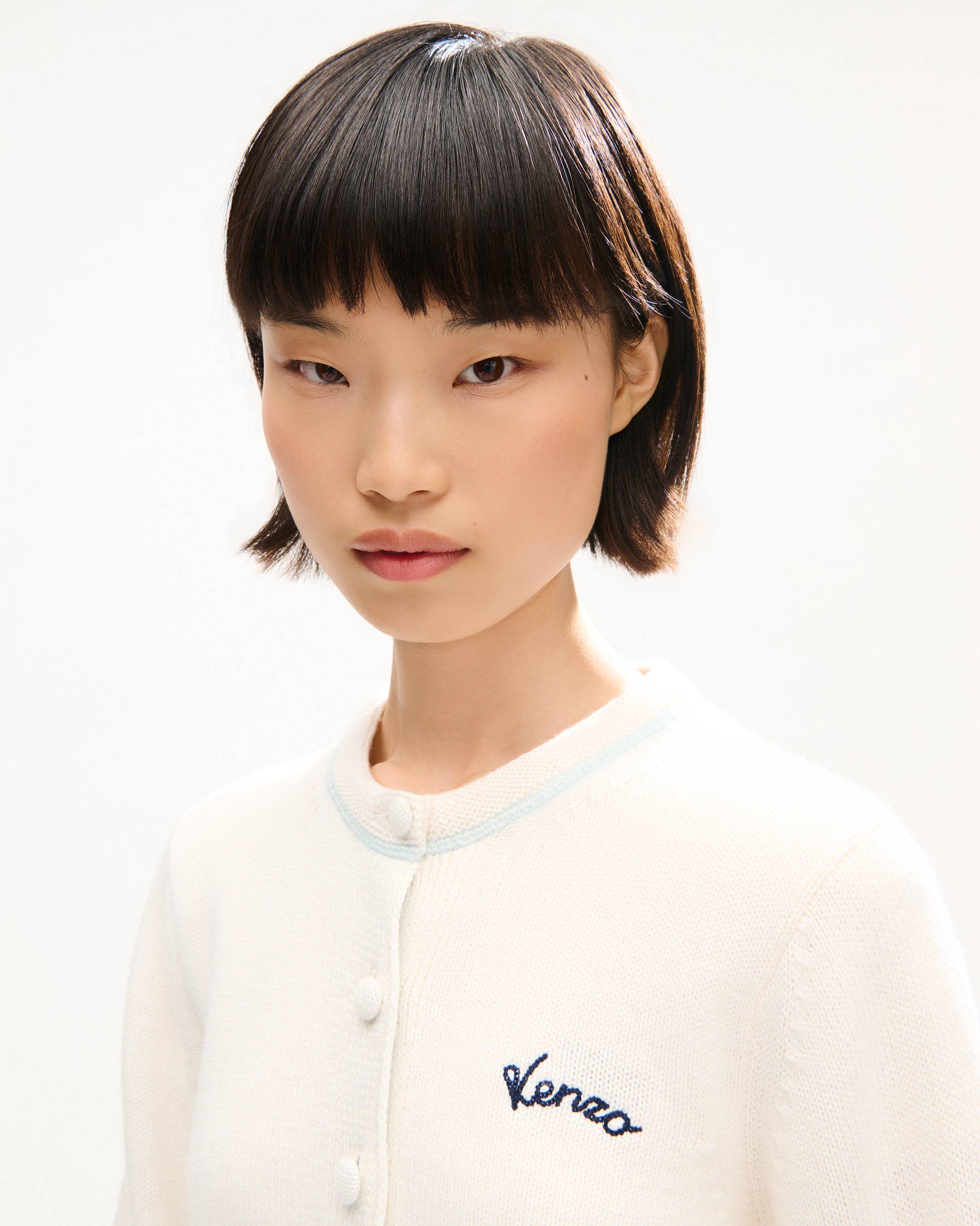 'KENZO Varsity' embroidered cardigan in cotton wool