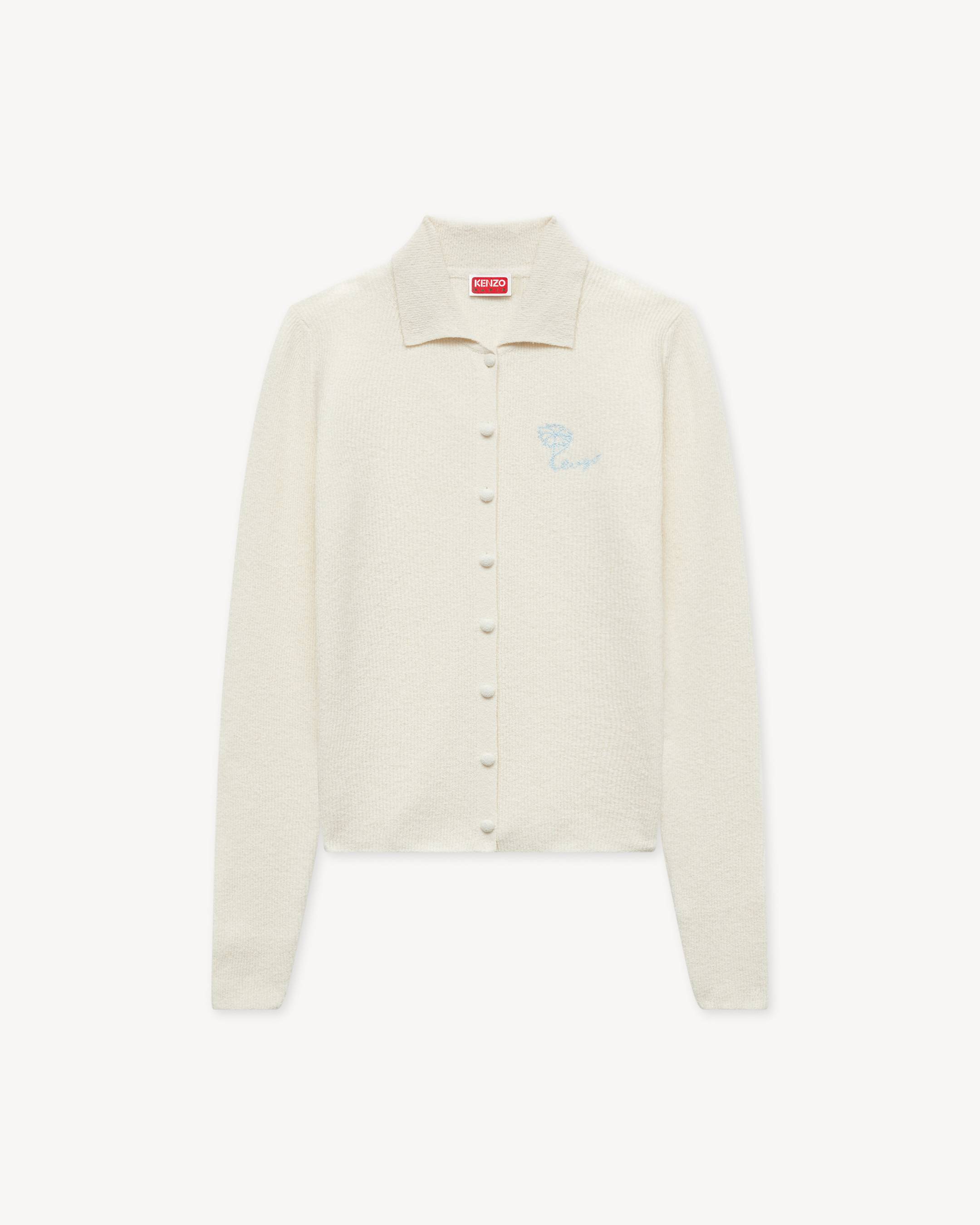 'KENZO Tulip' embroidered cardigan in spongy cotton
