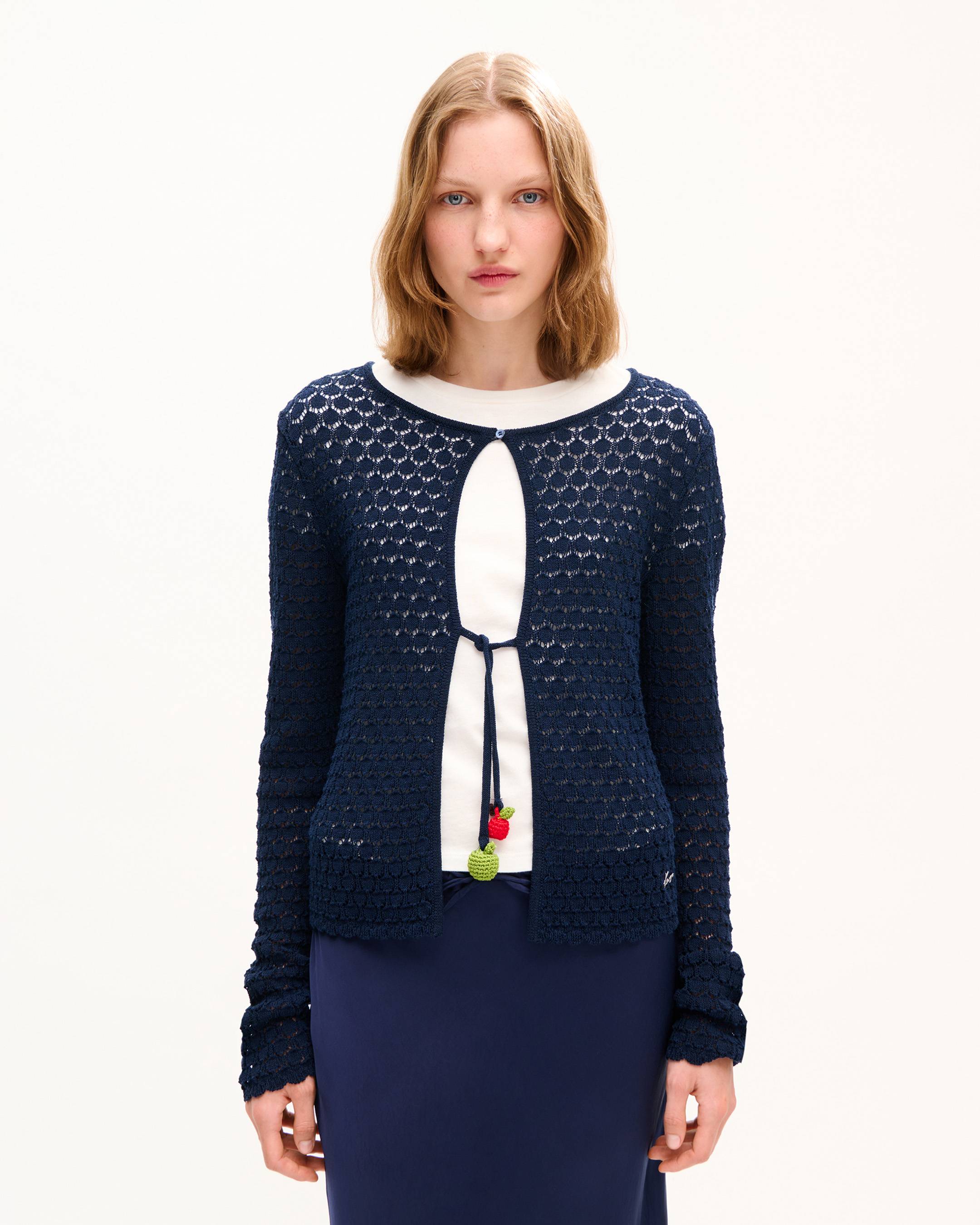 'KENZO Apple Pop' クロシェ カーディガン