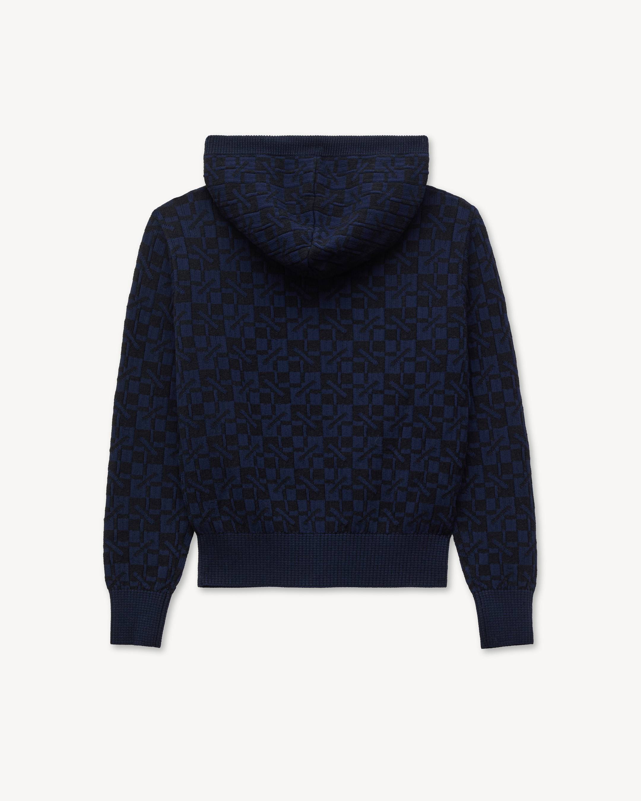 'Kenzogram' knitted zip-up cardigan in cotton