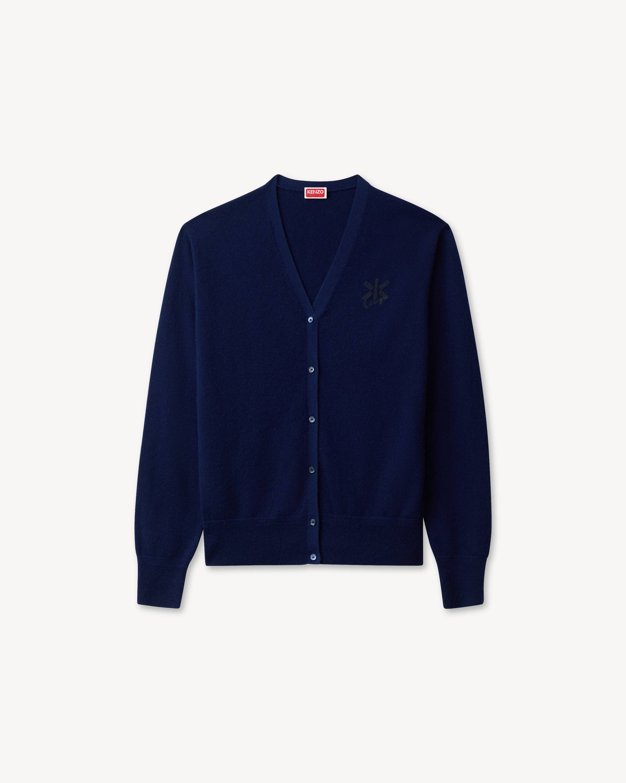 KENZO Double K' embroidered cardigan in wool cashmere | Women's