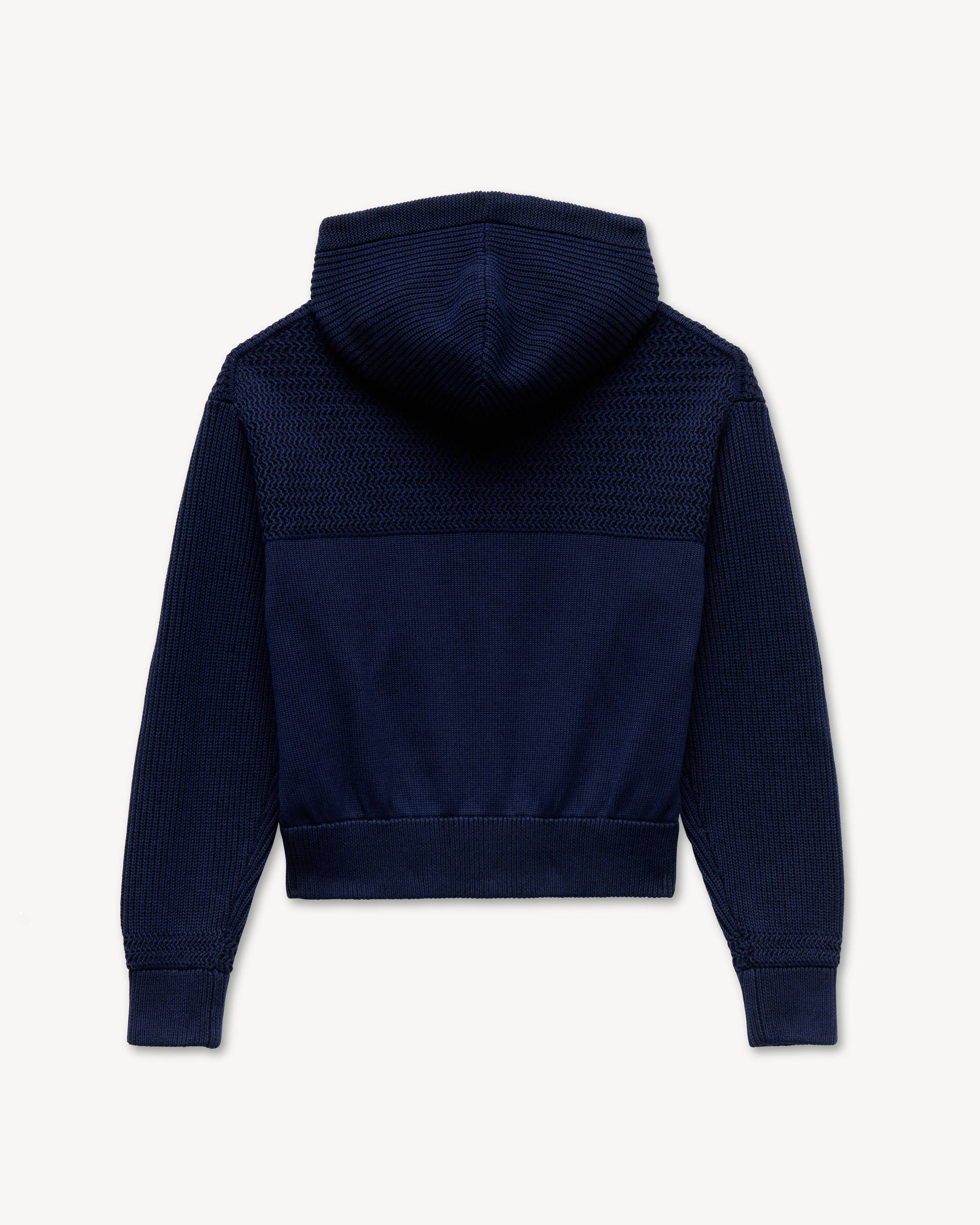 'KENZO Signature' knitted zip-up hoodie in cotton wool