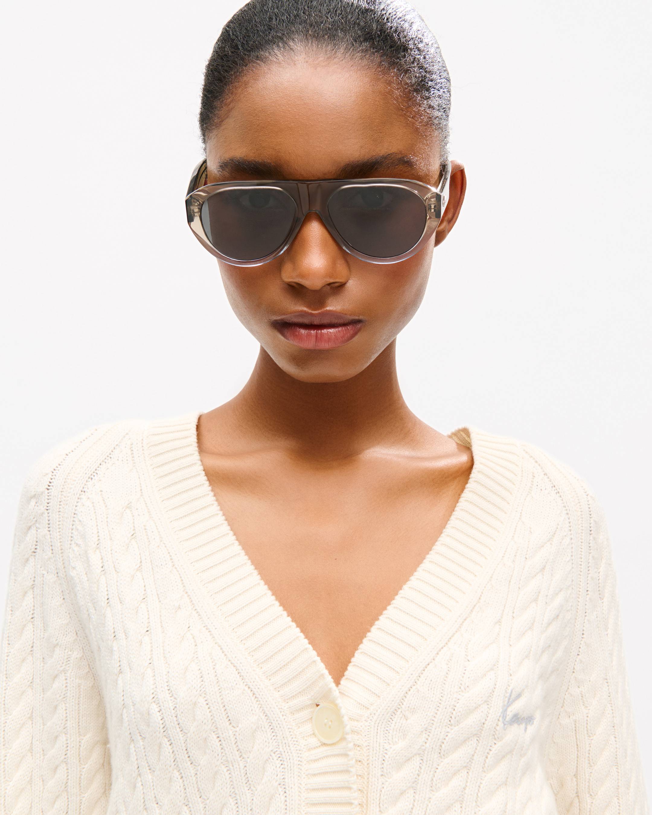 C&aacute;rdigan de punto de lana amplio bordado 'KENZO Signature'