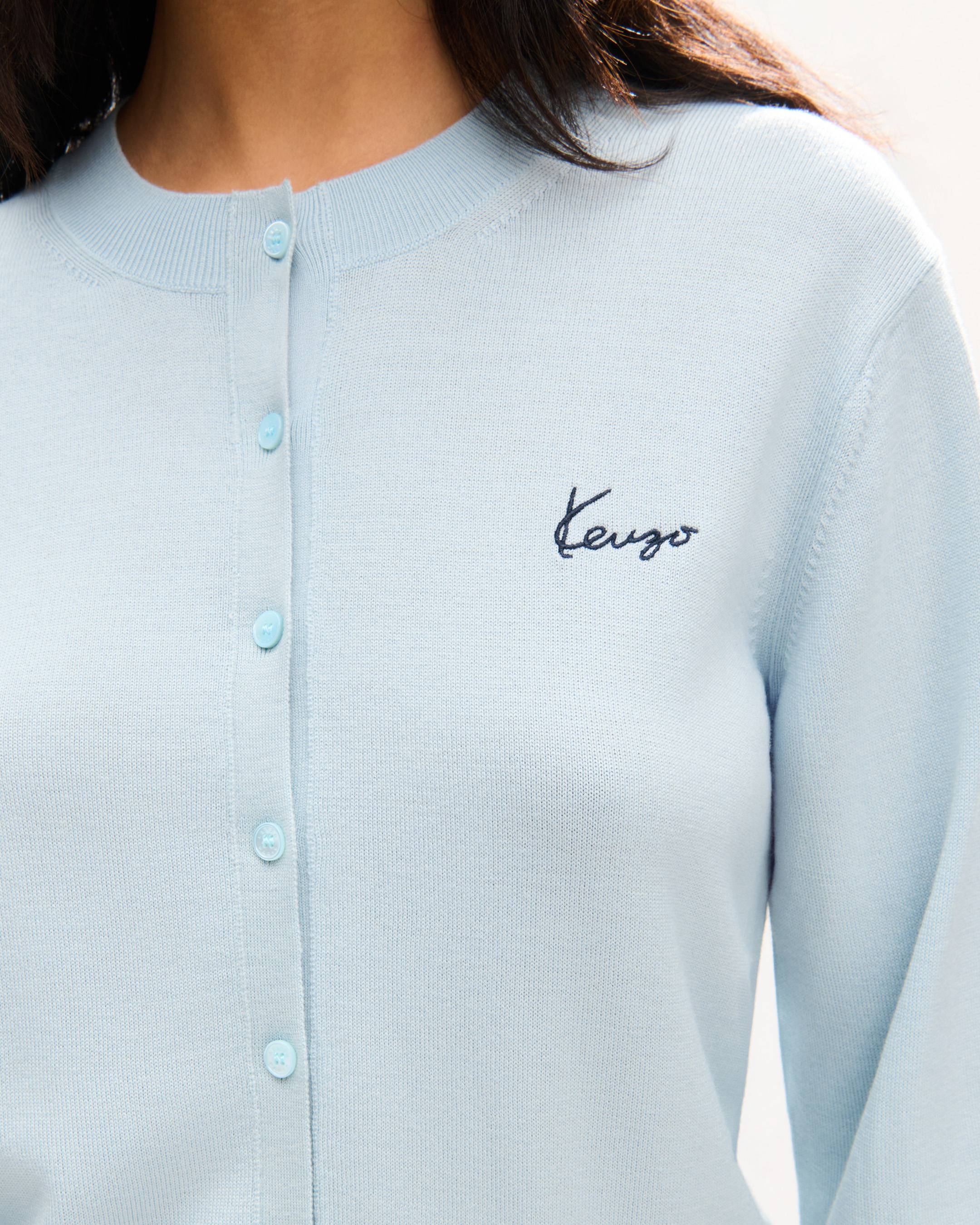 'KENZO Signature' embroidered cardigan in merino wool