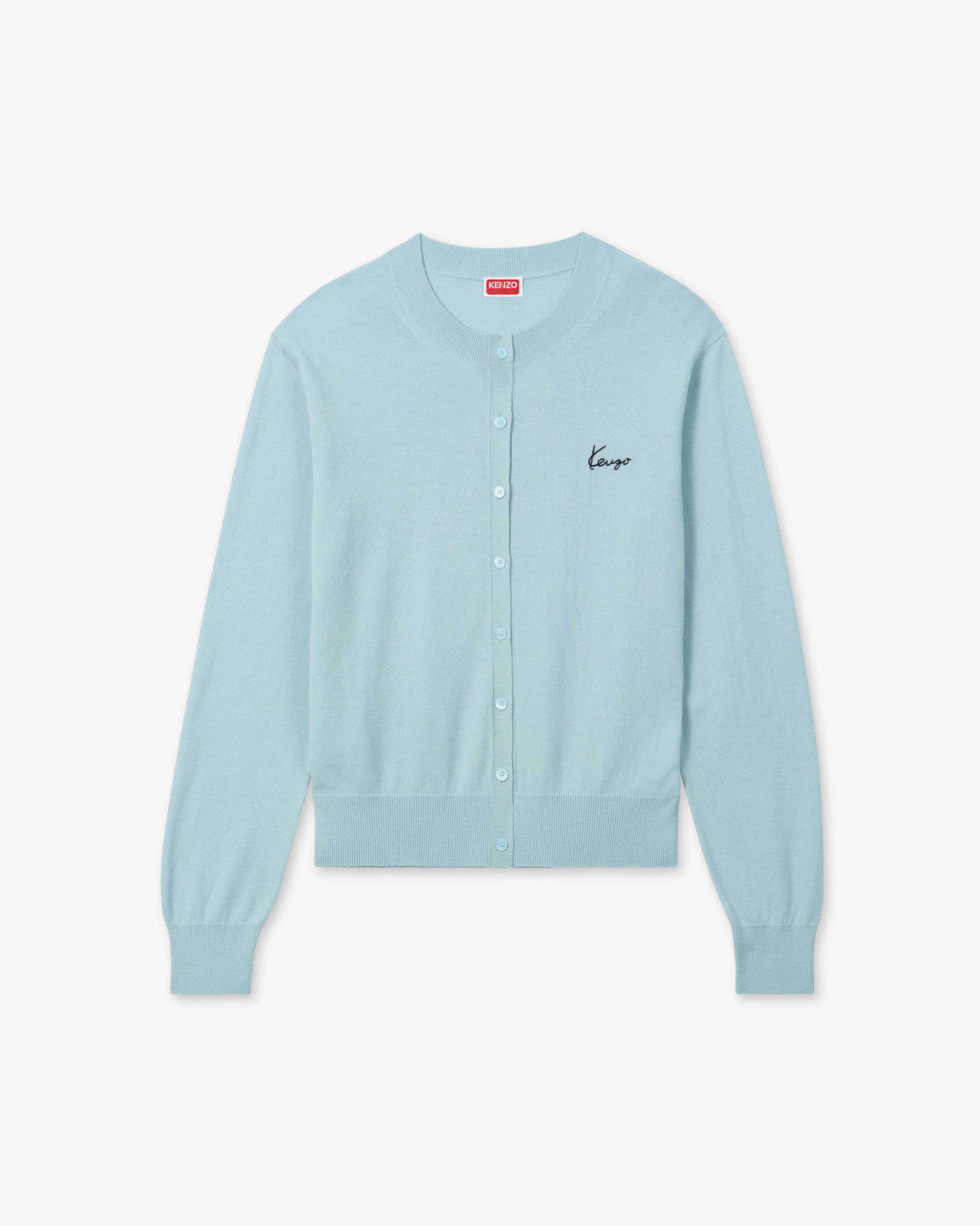 'KENZO Signature' embroidered cardigan in merino wool
