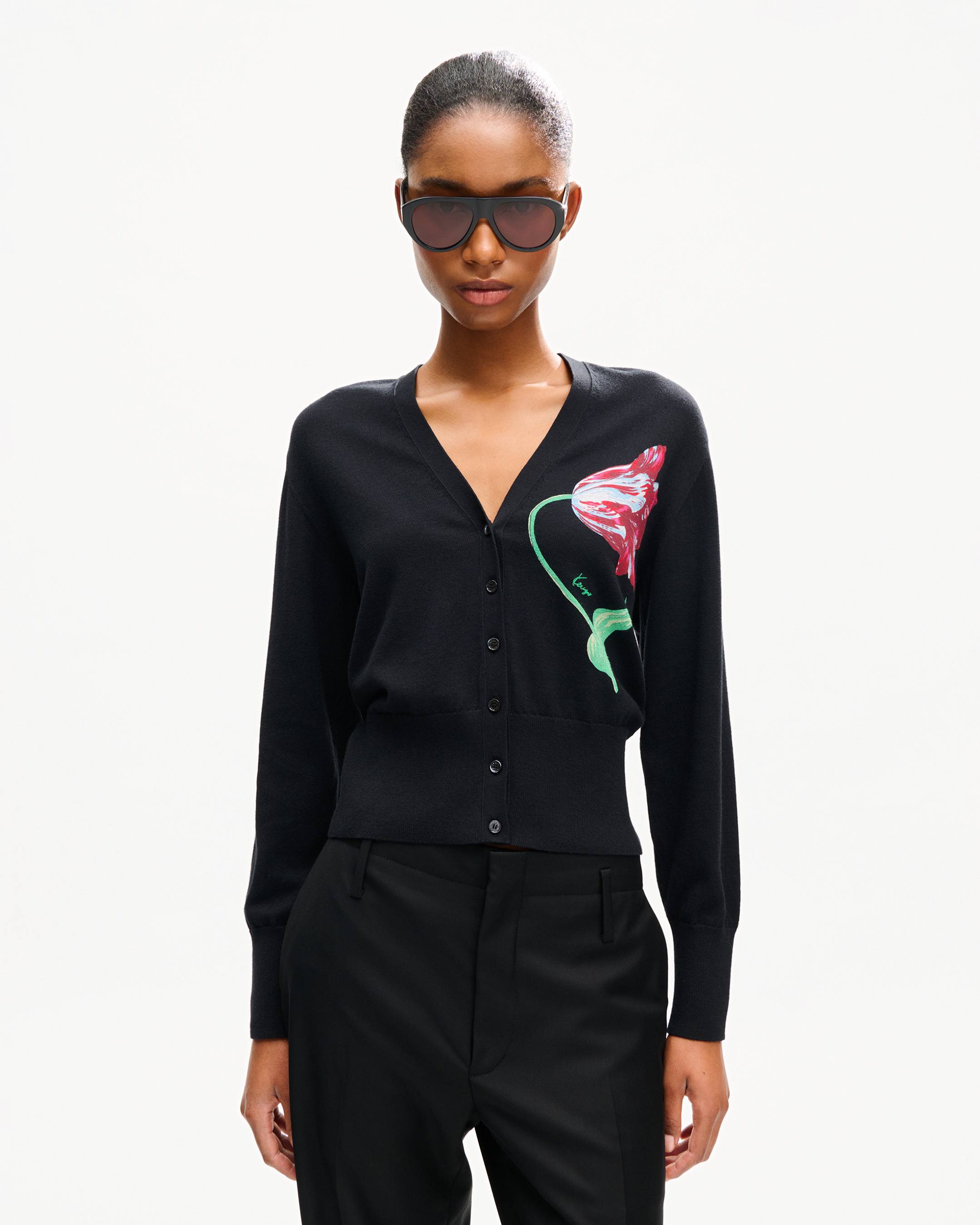 KENZO Tulip' cardigan in cotton wool | Women's | KENZO