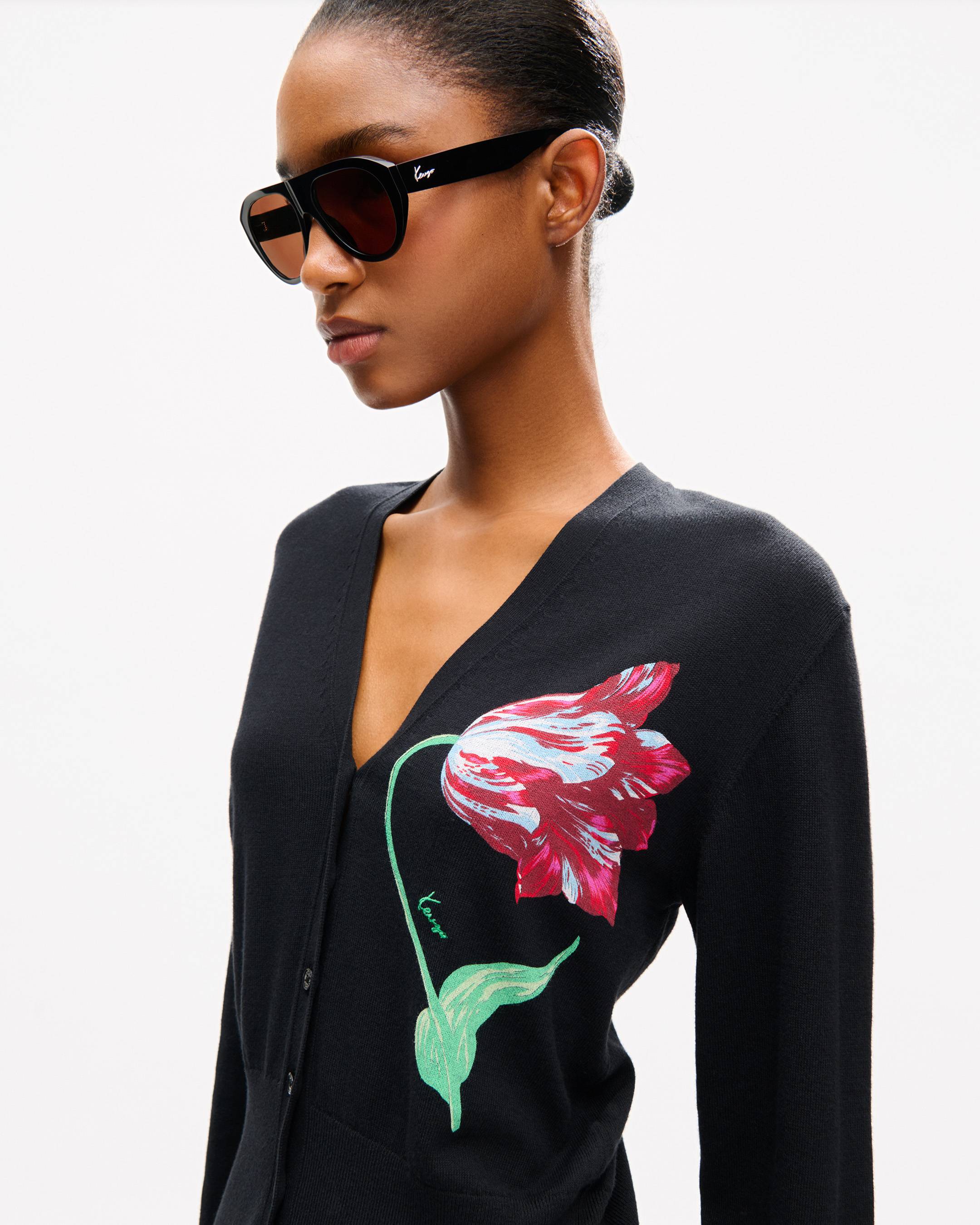 &bdquo;KENZO Tulip&ldquo;-Cardigan aus Baumwoll-Woll-Mischung