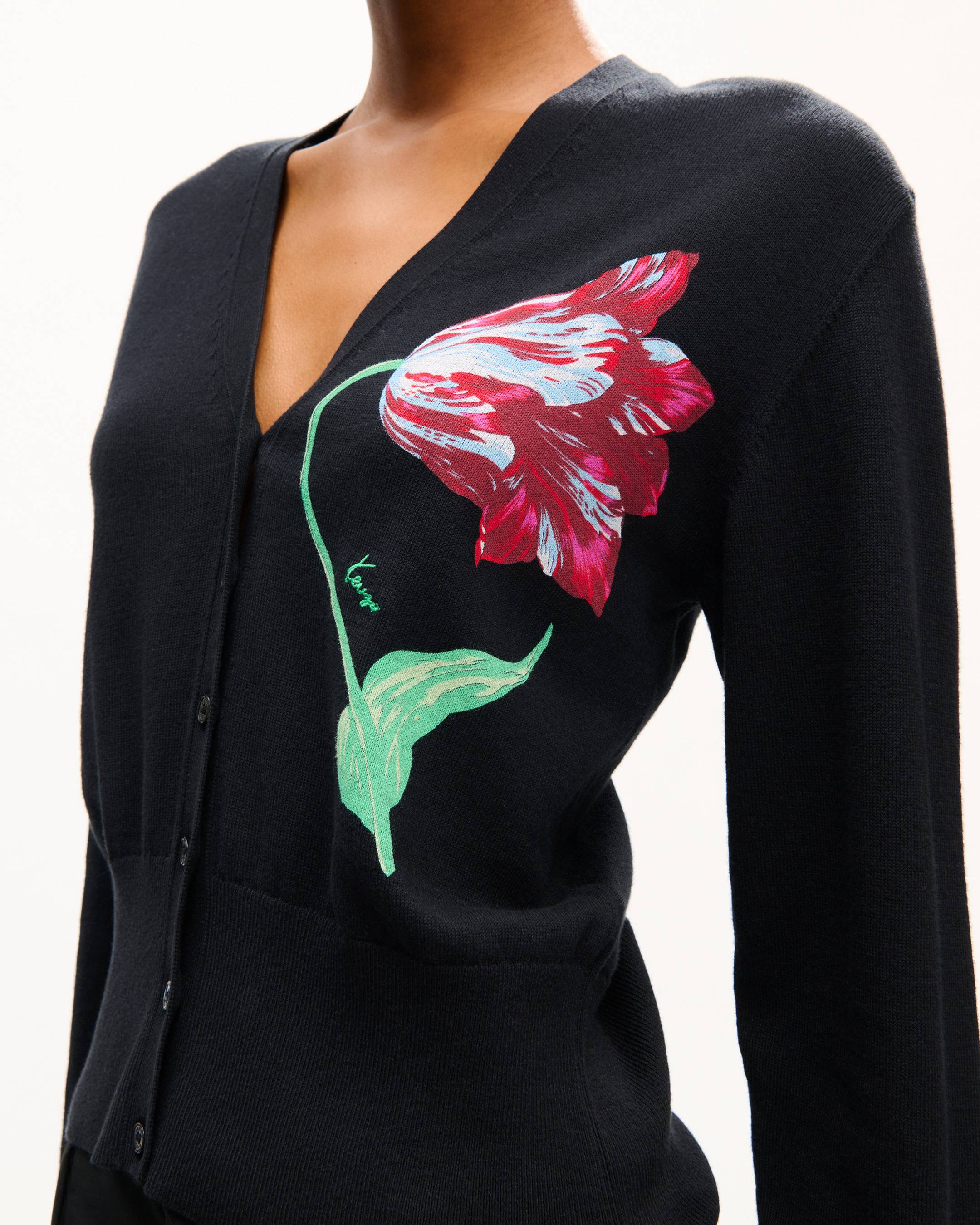 &bdquo;KENZO Tulip&ldquo;-Cardigan aus Baumwoll-Woll-Mischung