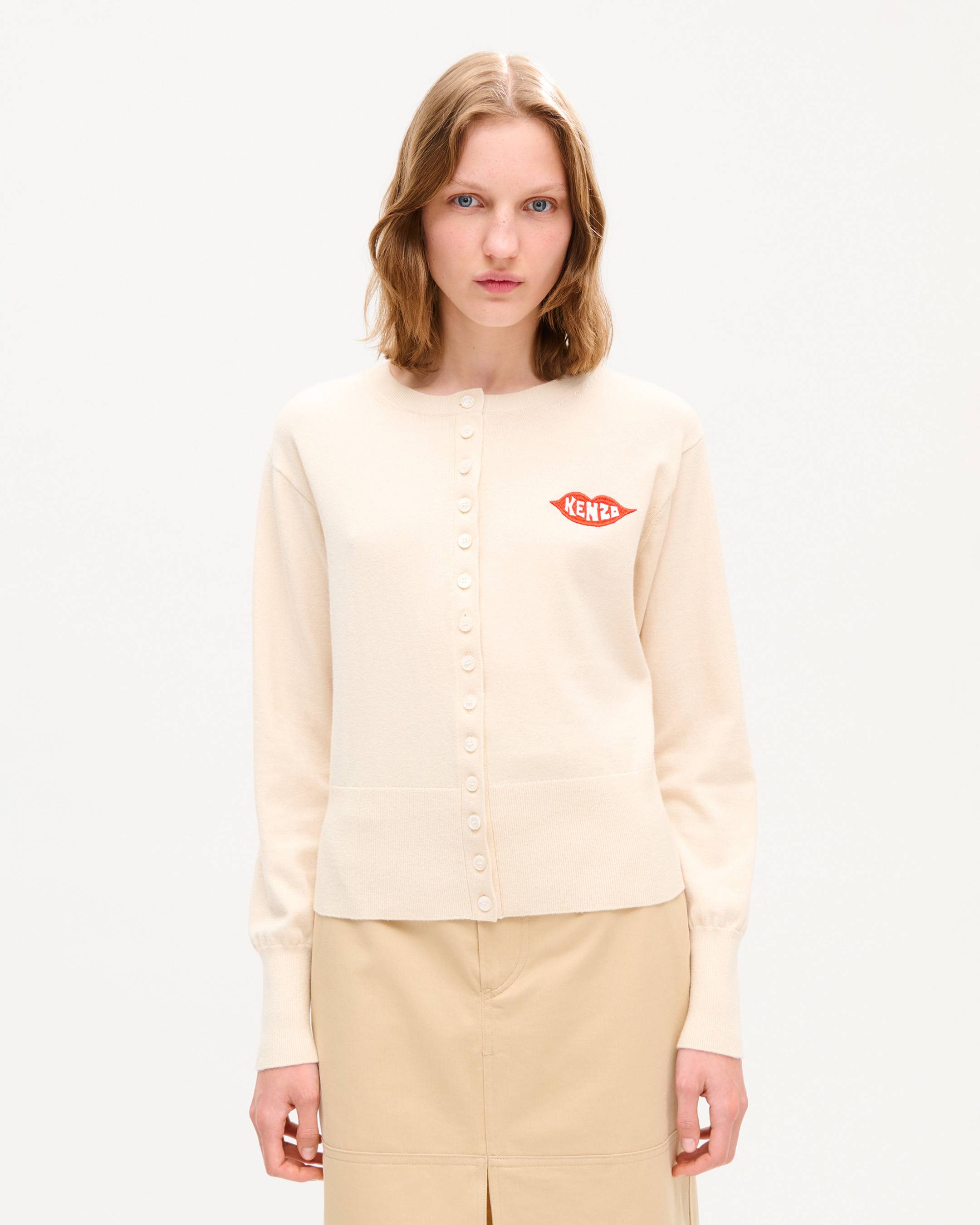Cardigan brod&eacute; 'KENZO Loves' en laine et coton