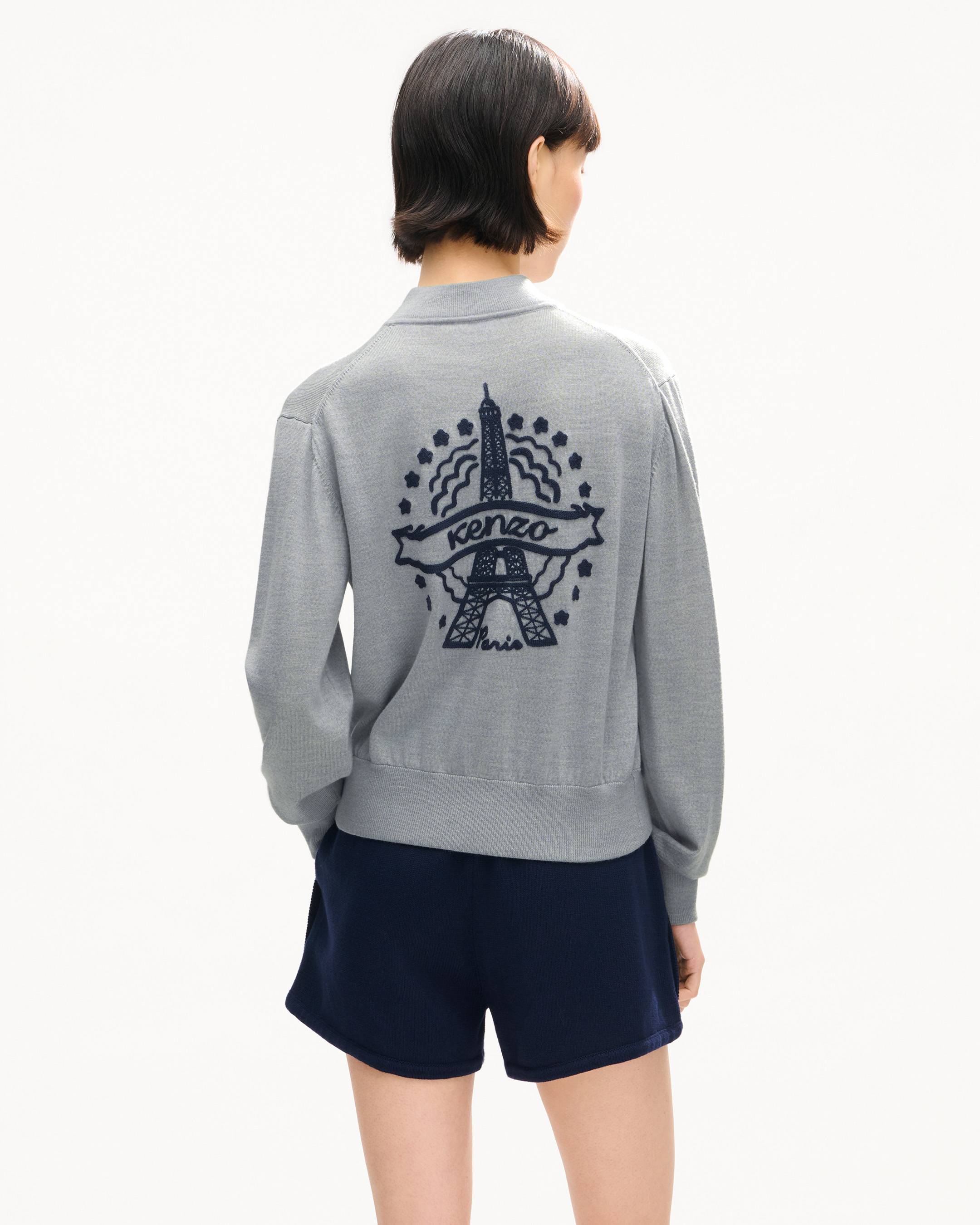 Varsity-Strickjacke mit &bdquo;KENZO Eiffel Tower Design&ldquo; aus Wolle