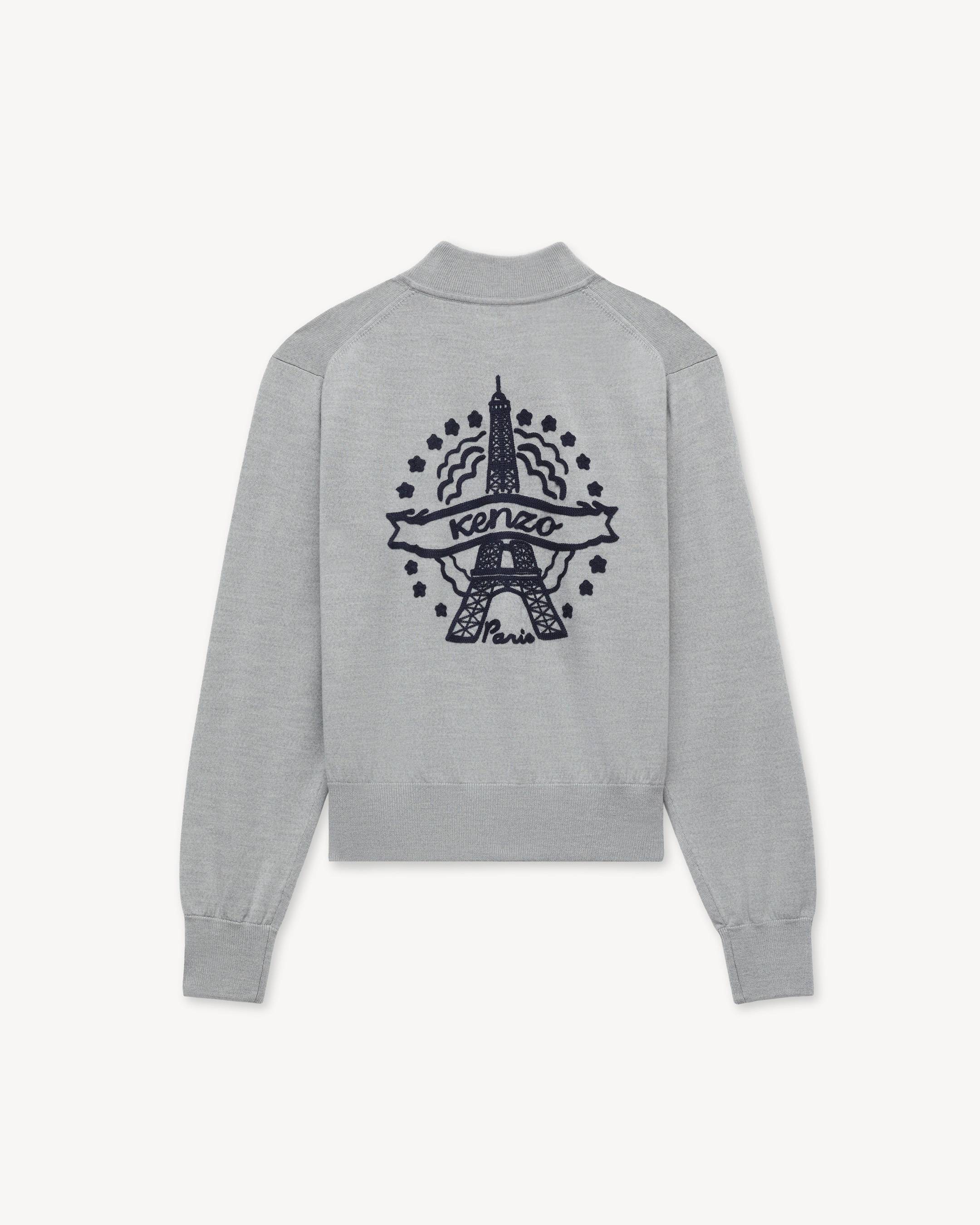 Varsity-Strickjacke mit &bdquo;KENZO Eiffel Tower Design&ldquo; aus Wolle