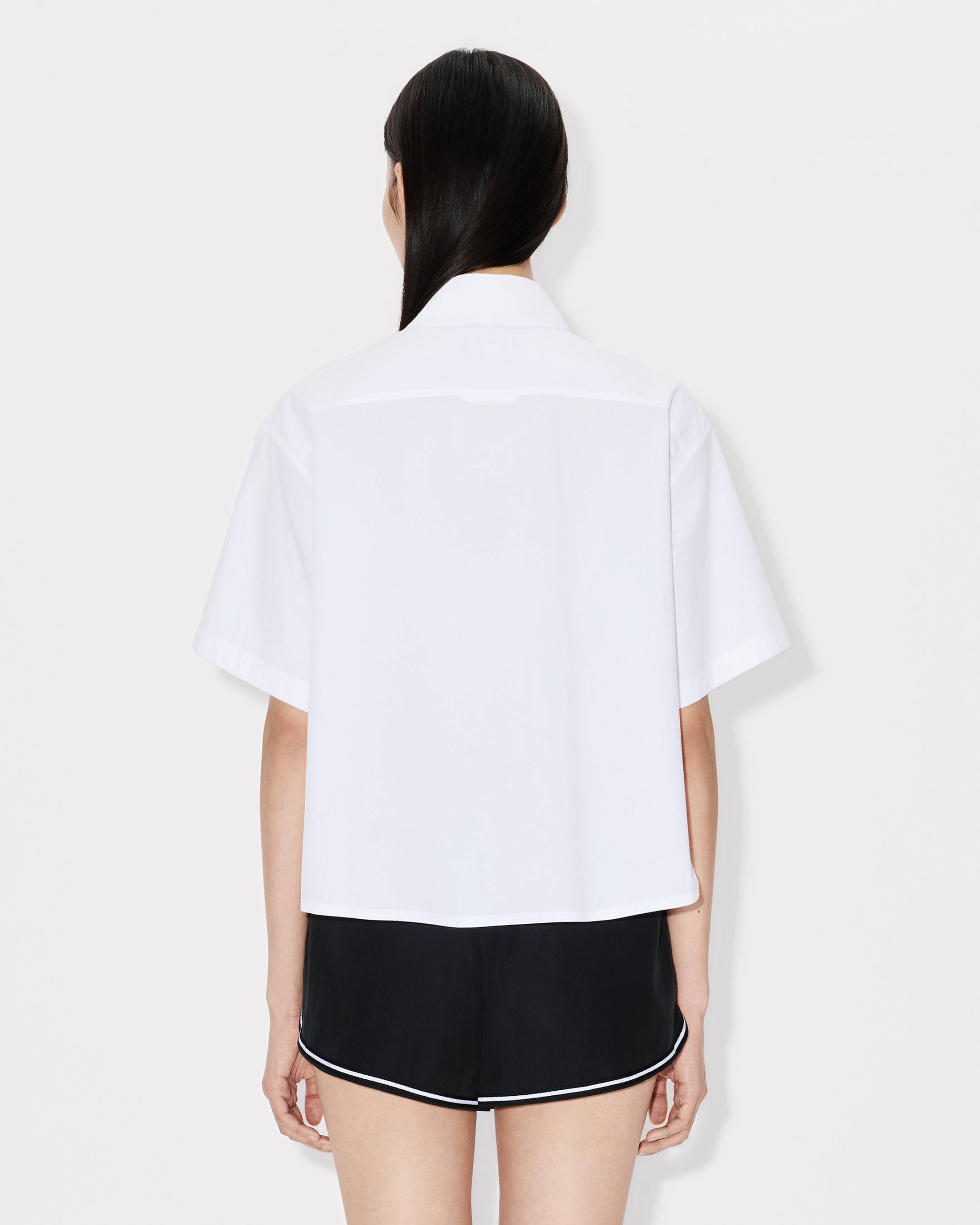 'Boke Flower 2.0' エンブロイダリー ショート スリーブ シャツ イン コットン ポプリン