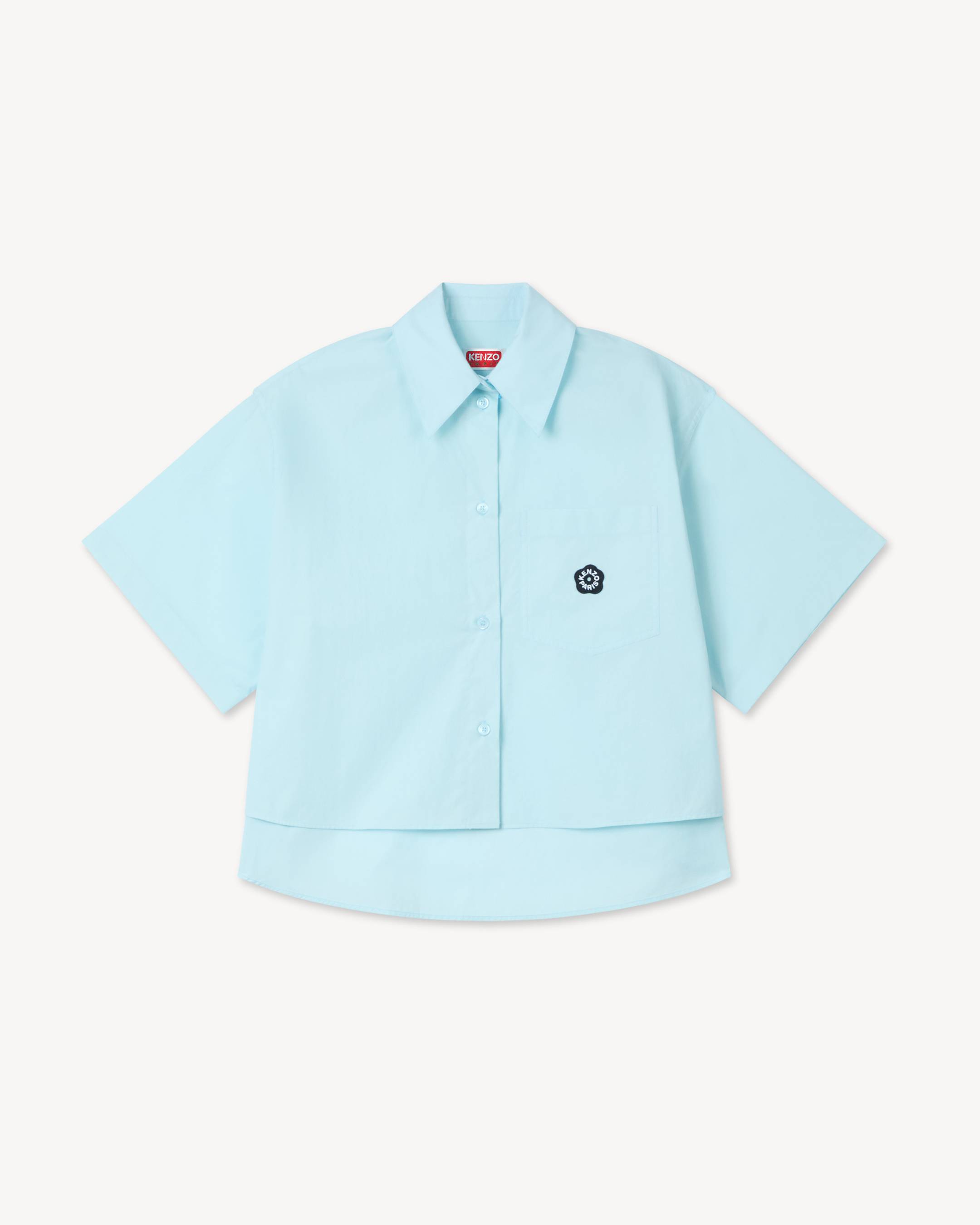 Camicia a maniche corte in popeline di cotone con ricamo 'Boke Flower 2.0'