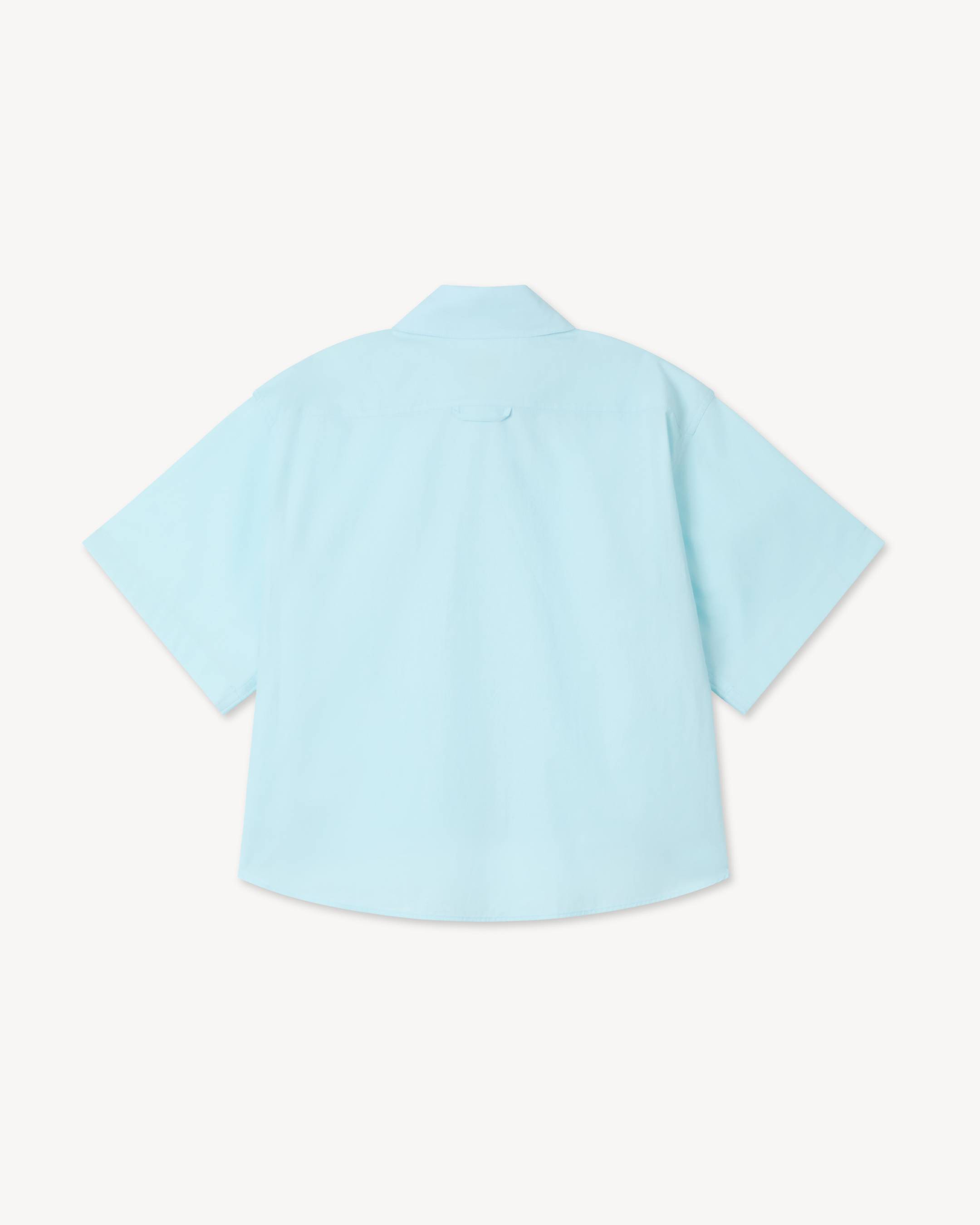 Camicia a maniche corte in popeline di cotone con ricamo 'Boke Flower 2.0'