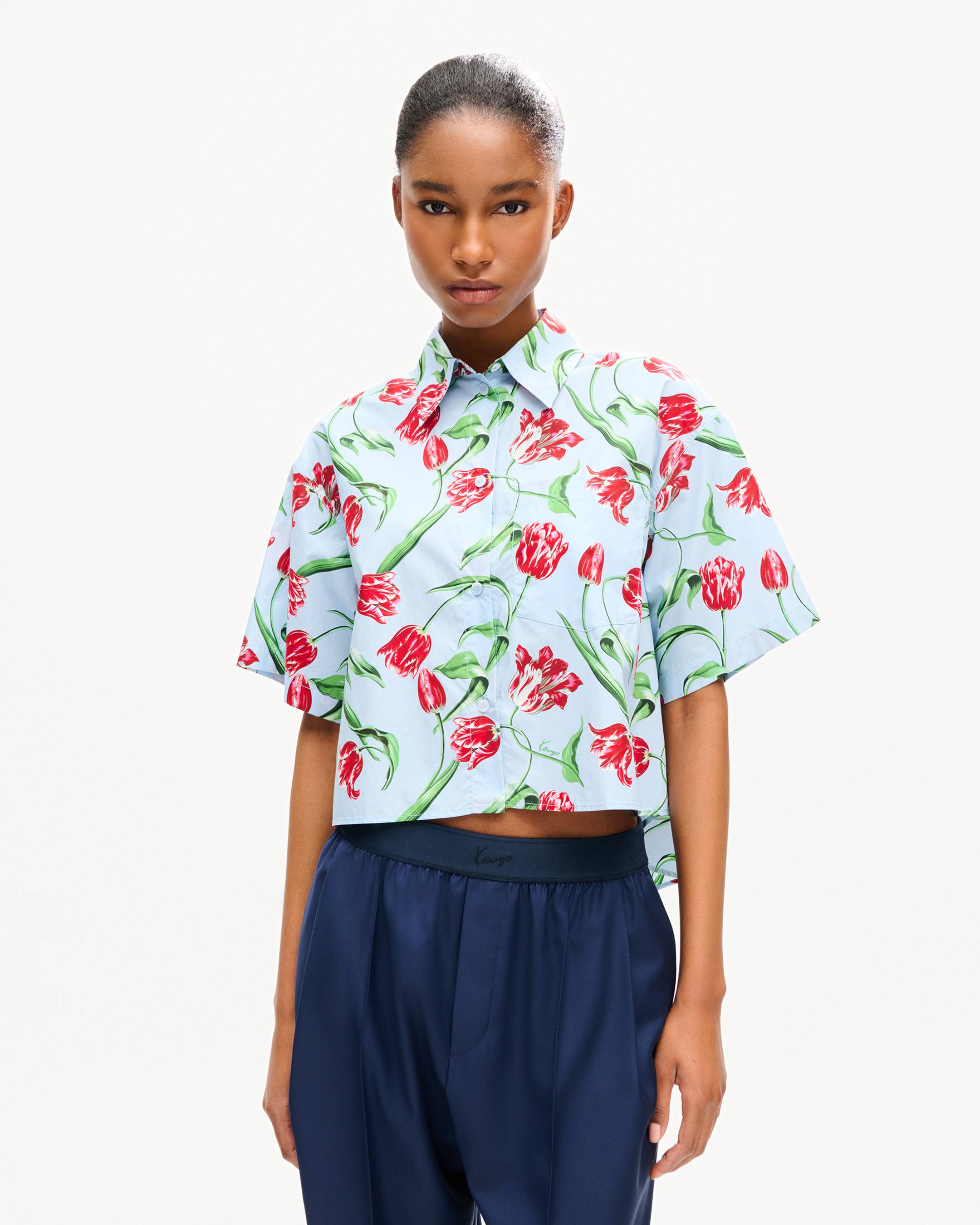 KENZO Tulip' ショートスリーブ シャツ イン コットン ポプリン