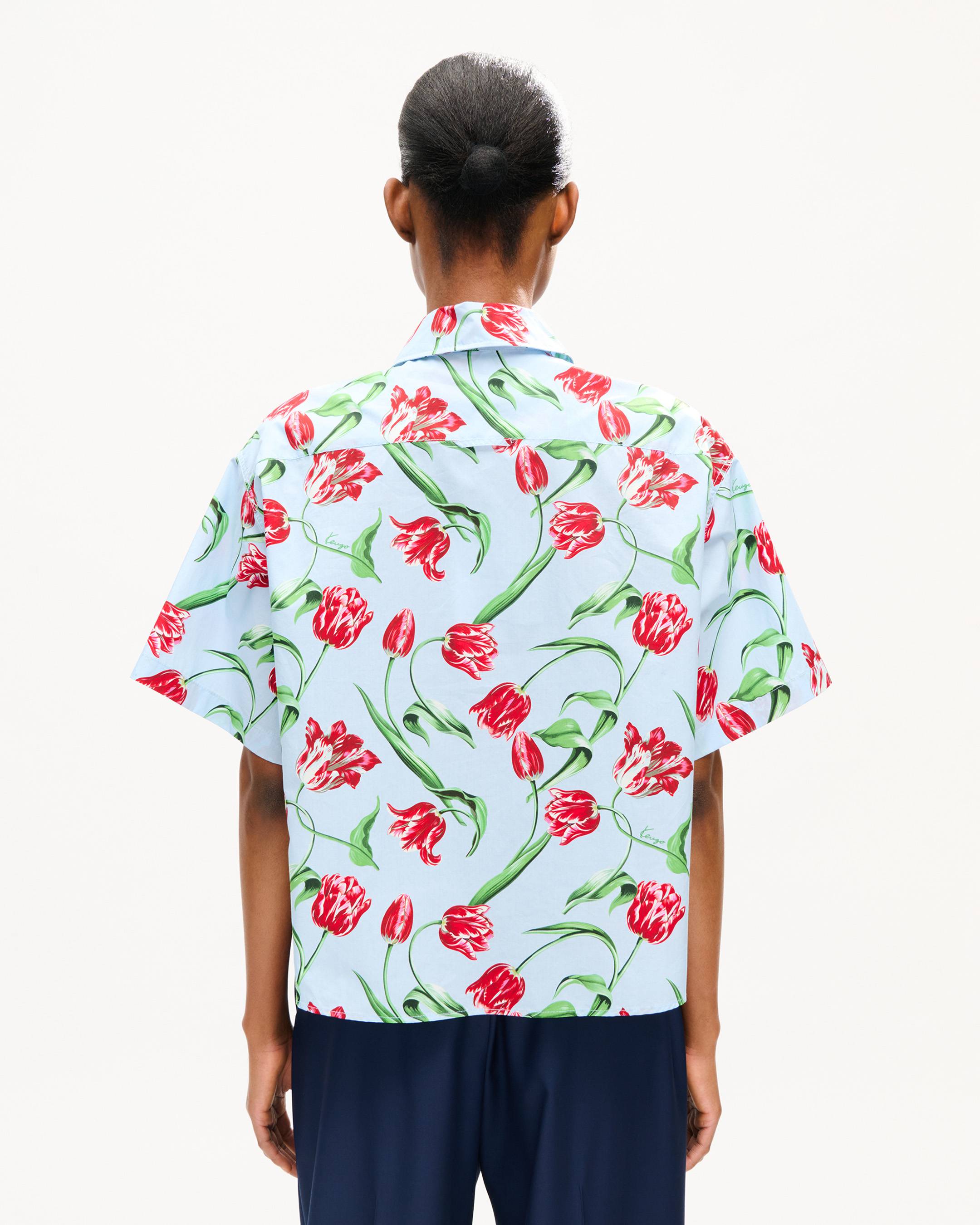 KENZO Tulip' ショートスリーブ シャツ イン コットン ポプリン