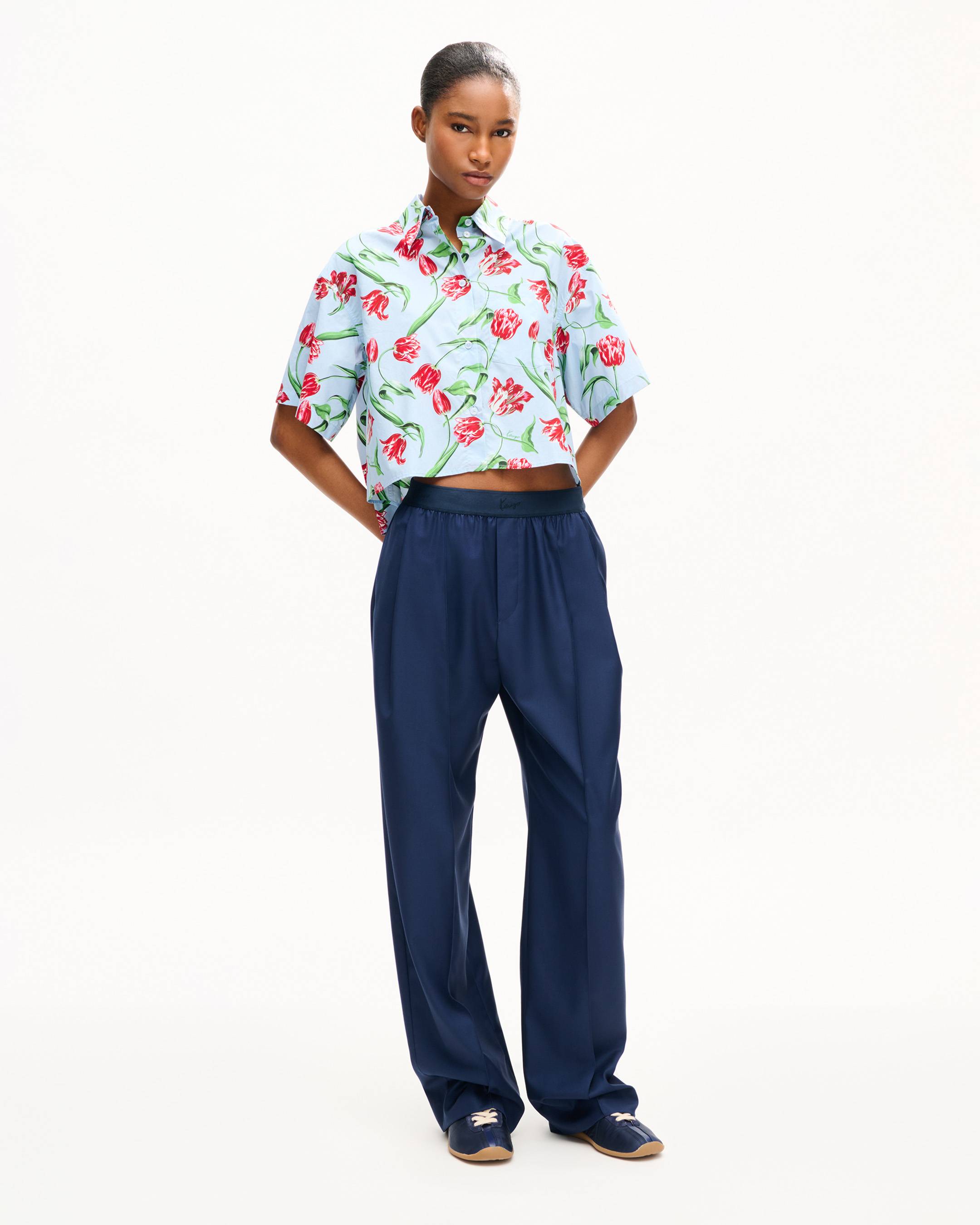トップス A KENZO Tulip' short sleeve shirt in cotton poplin | Women's | KENZO