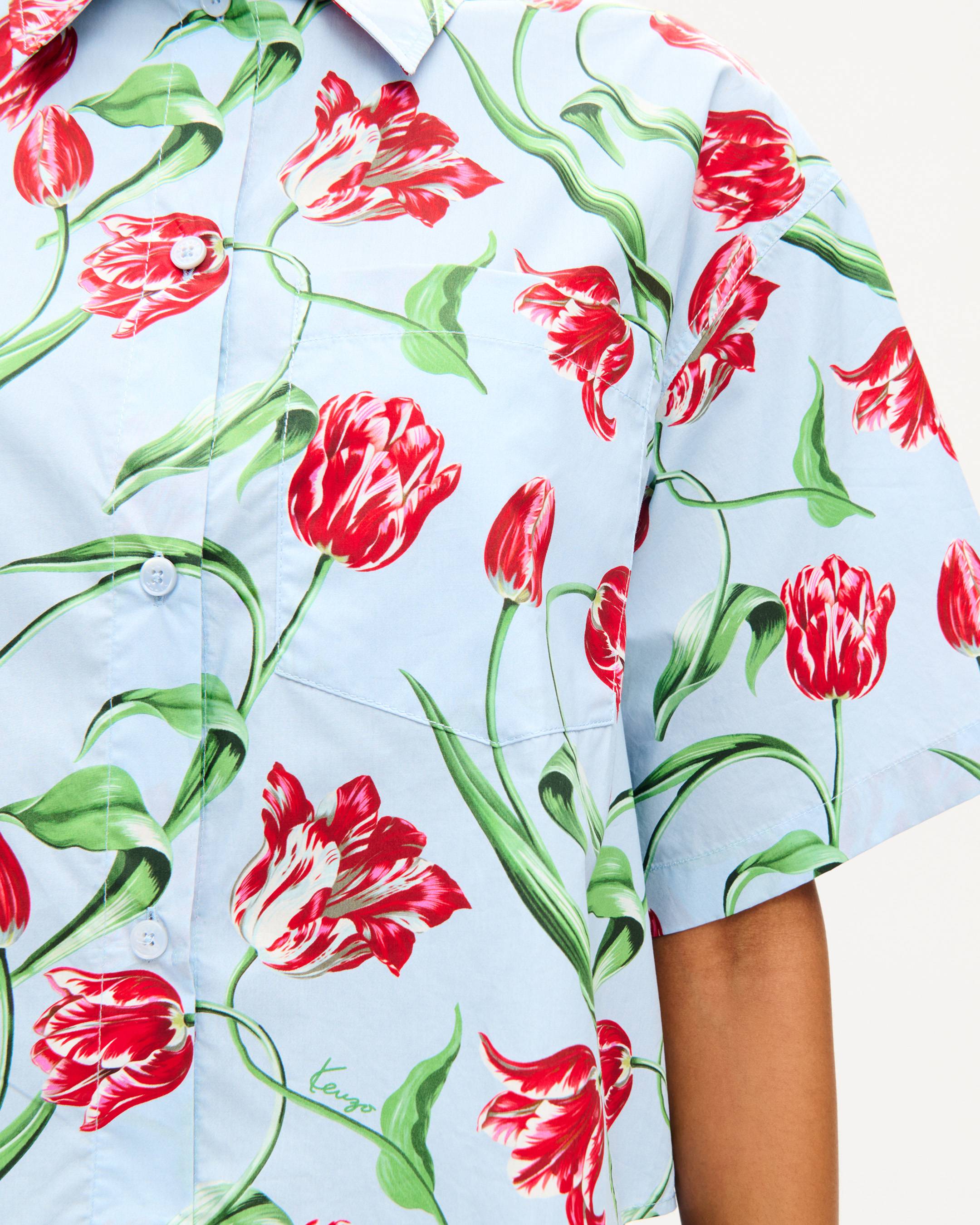 KENZO Tulip' ショートスリーブ シャツ イン コットン ポプリン