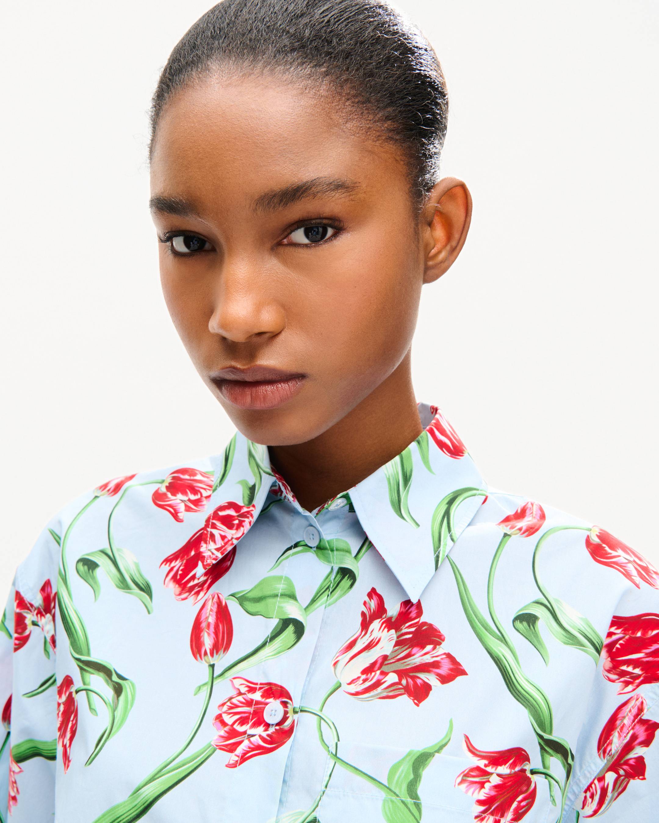 KENZO Tulip' ショートスリーブ シャツ イン コットン ポプリン