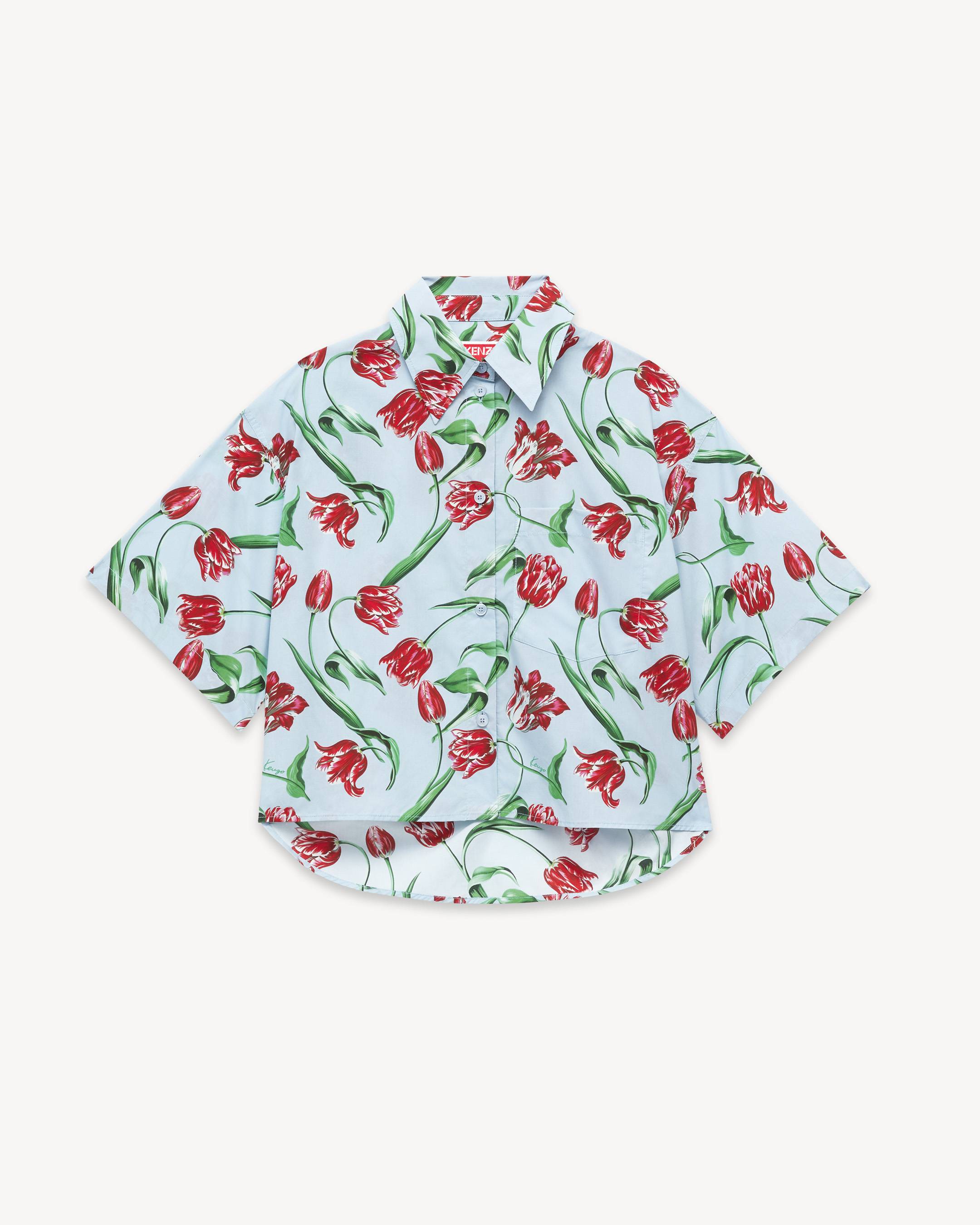 KENZO Tulip' short sleeve shirt in cotton poplin | Women's | KENZO