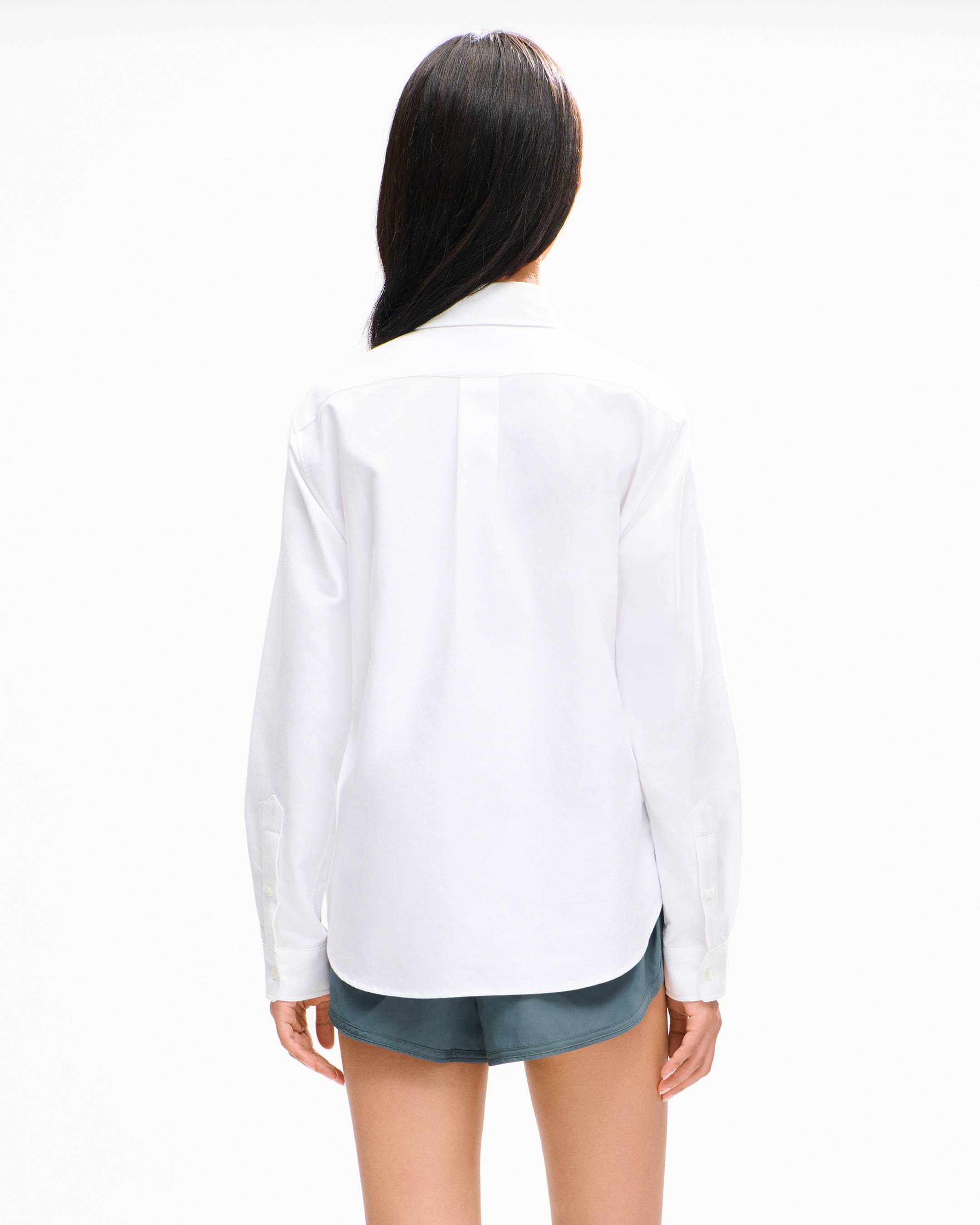 Camicia aderente in cotone oxford con ricamo 'KENZO Jumping Tiger' 