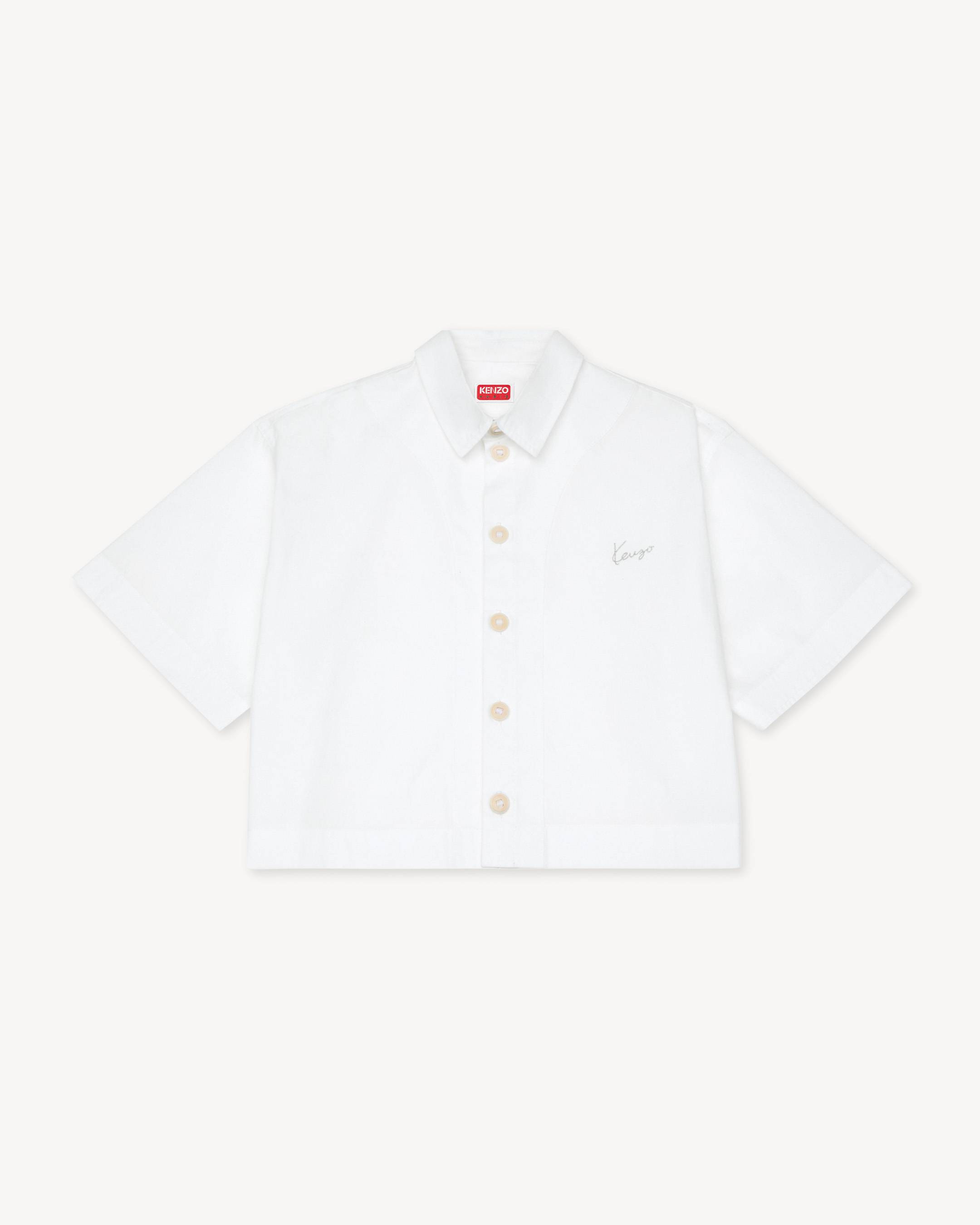KENZO Signature' ショートスリーブ シャツ イン コットン ポプリン