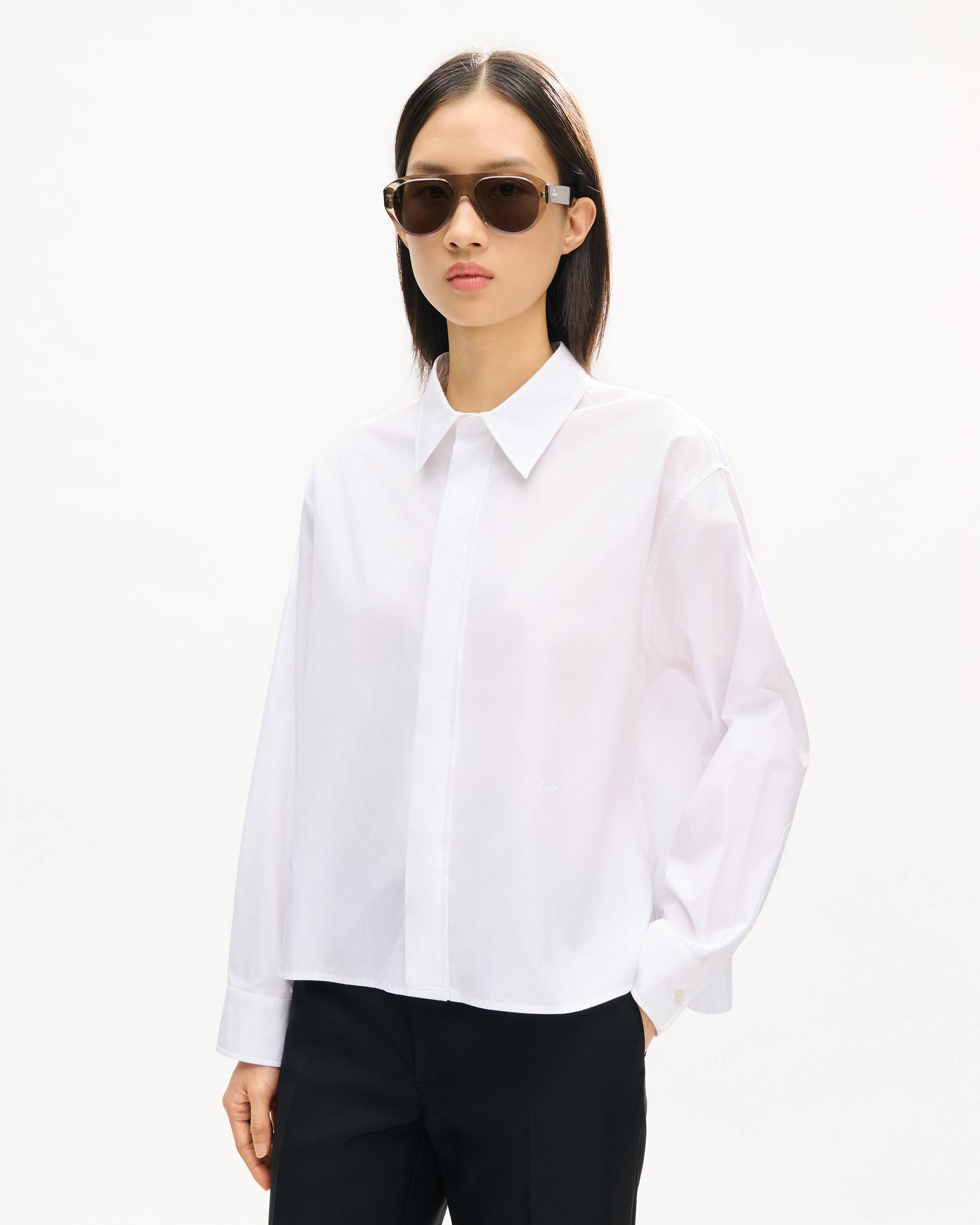 Shirt in cotton poplin