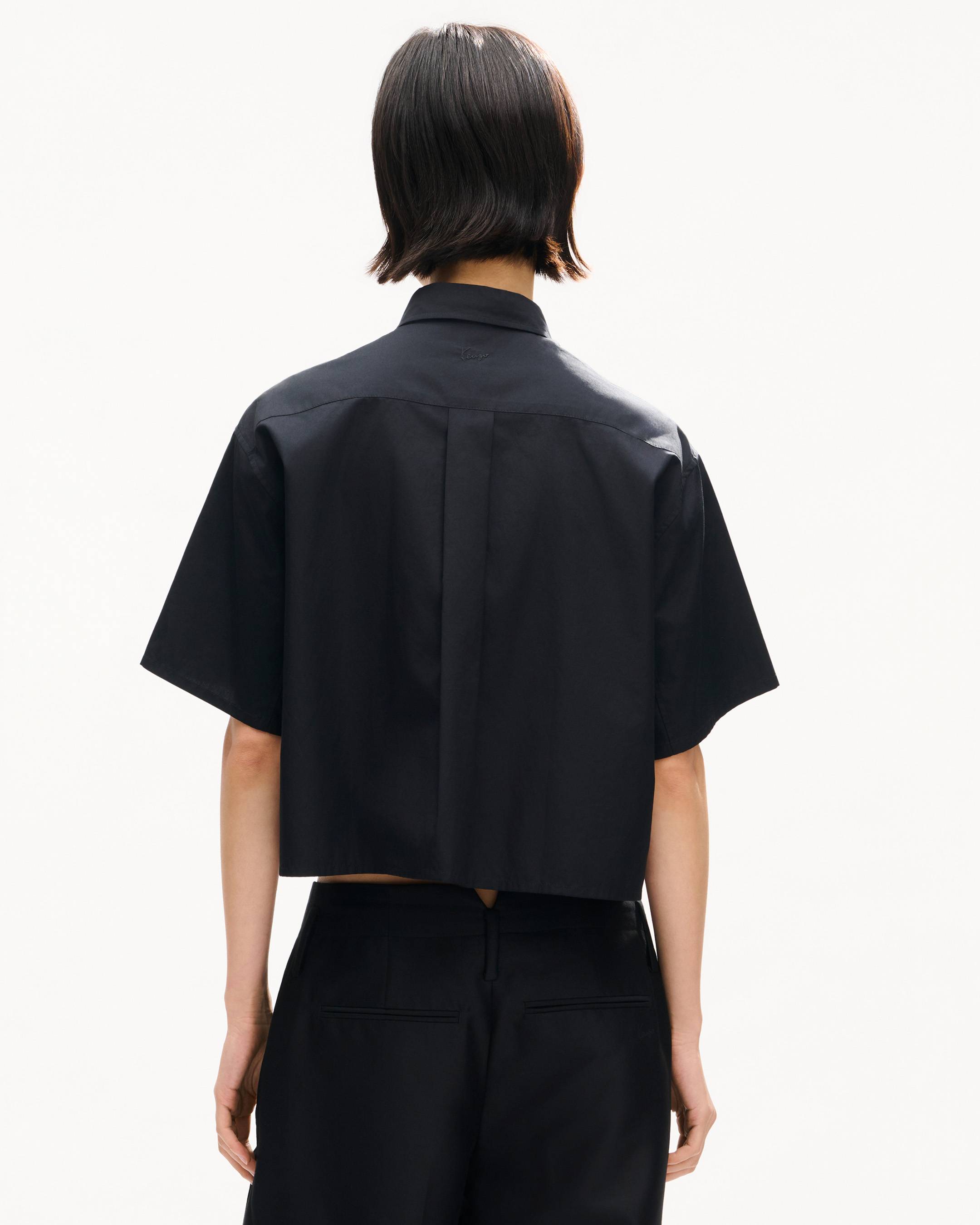'KENZO Wildflower' embroidered short sleeve shirt in cotton poplin