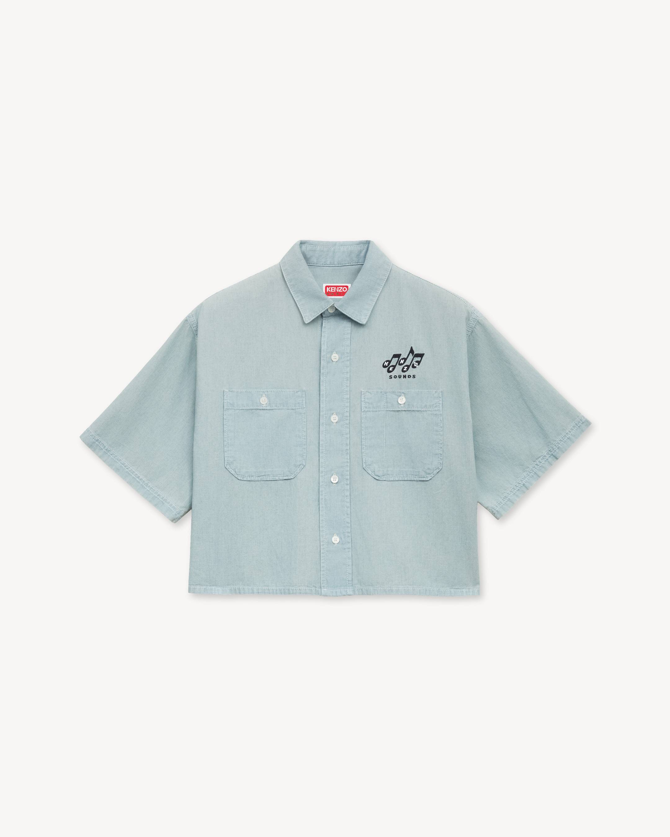 'KENZO Sounds' light short sleeve shirt in washed chambray
