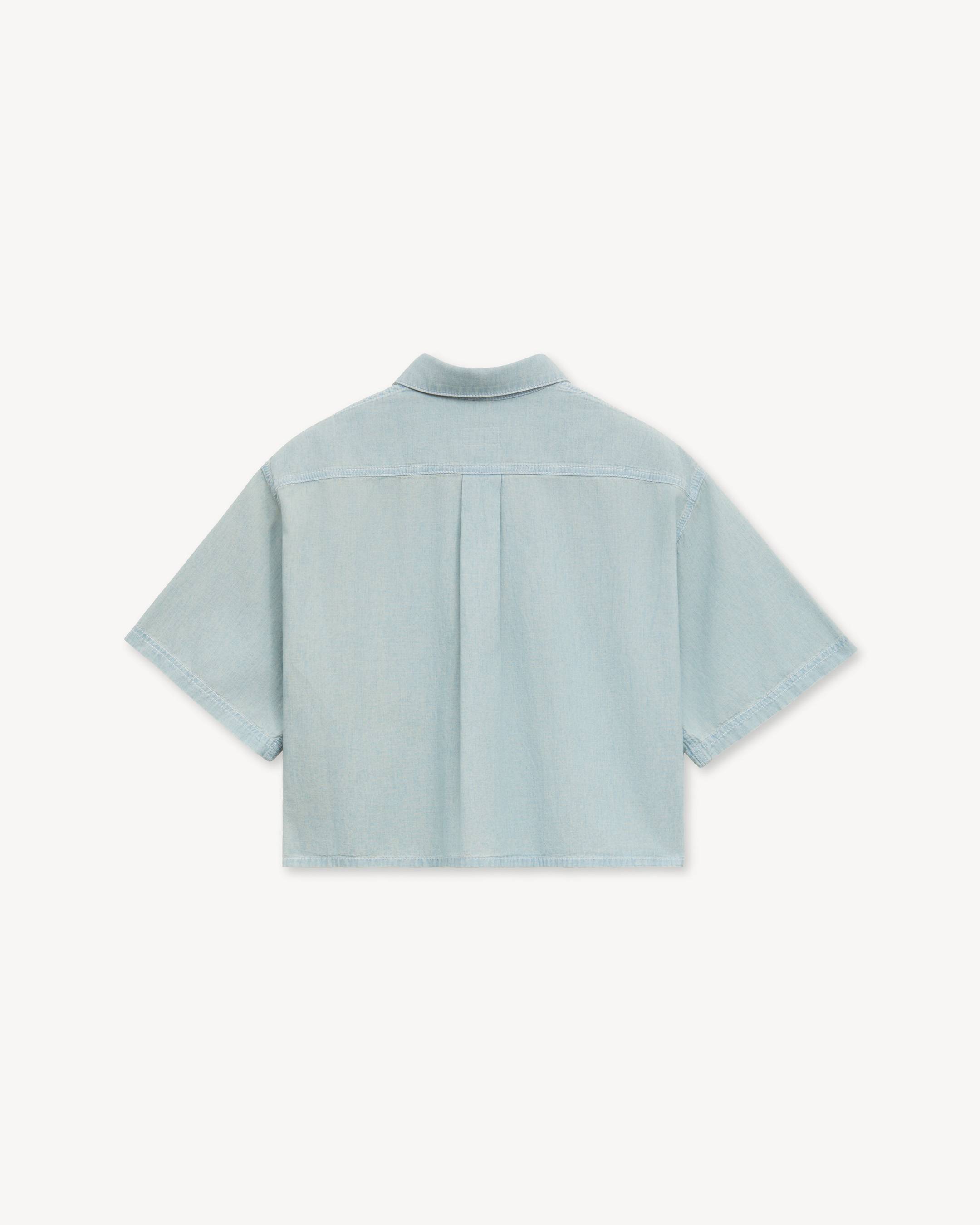'KENZO Sounds' light short sleeve shirt in washed chambray