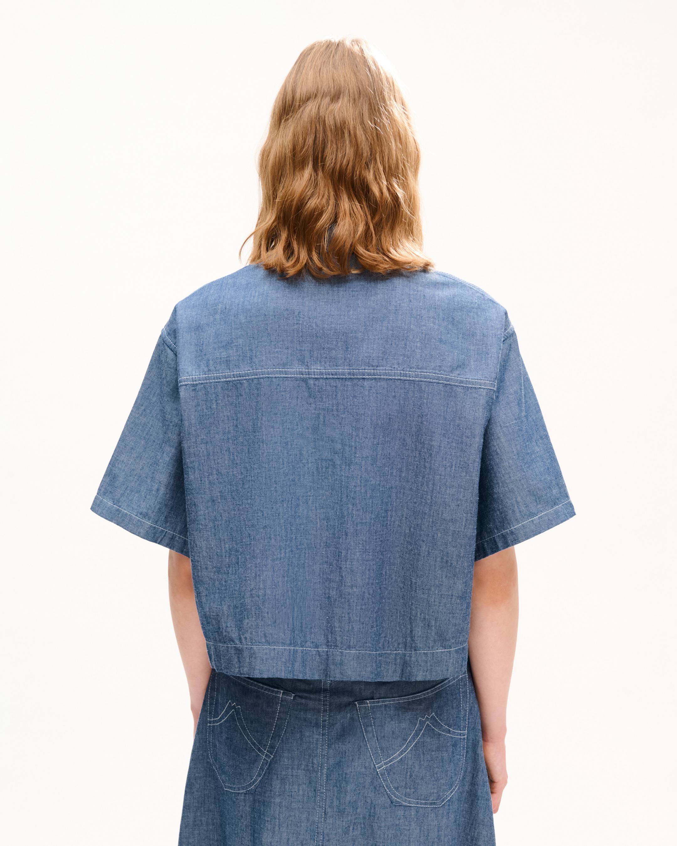 Chemise &agrave; manches courtes 'KENZO Loves' en denim chambray