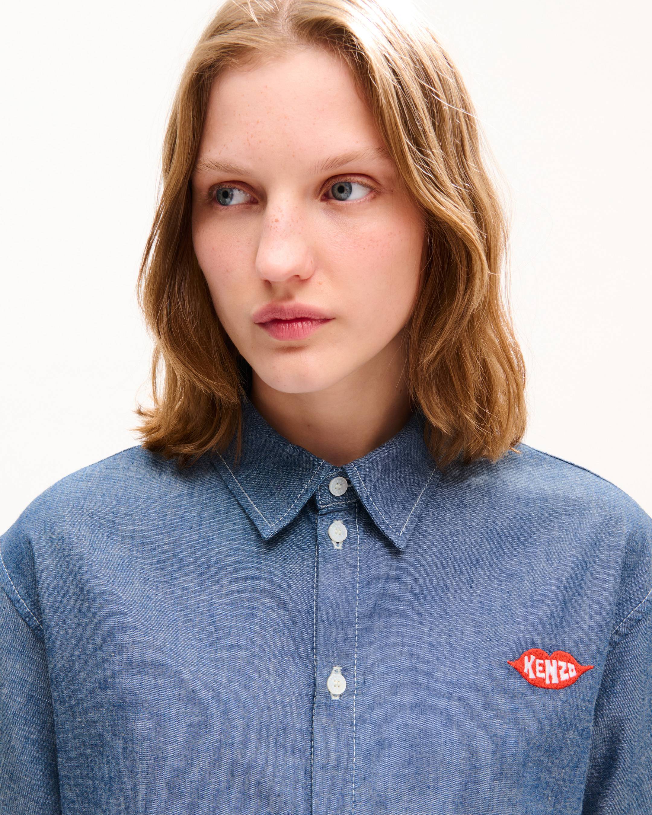 Chemise &agrave; manches courtes 'KENZO Loves' en denim chambray