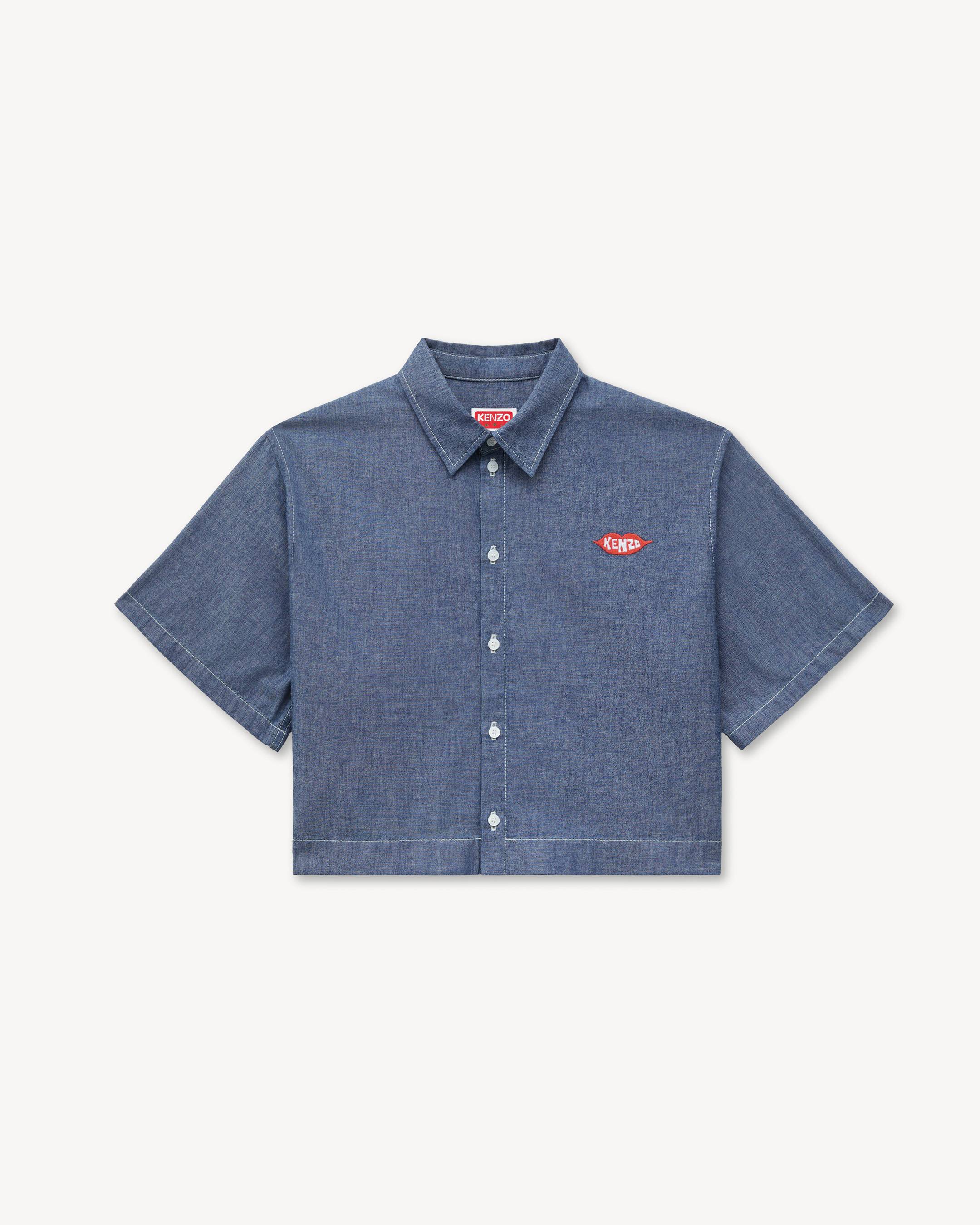 KENZO Loves' short sleeve shirt in rinse chambray | Women's | KENZO