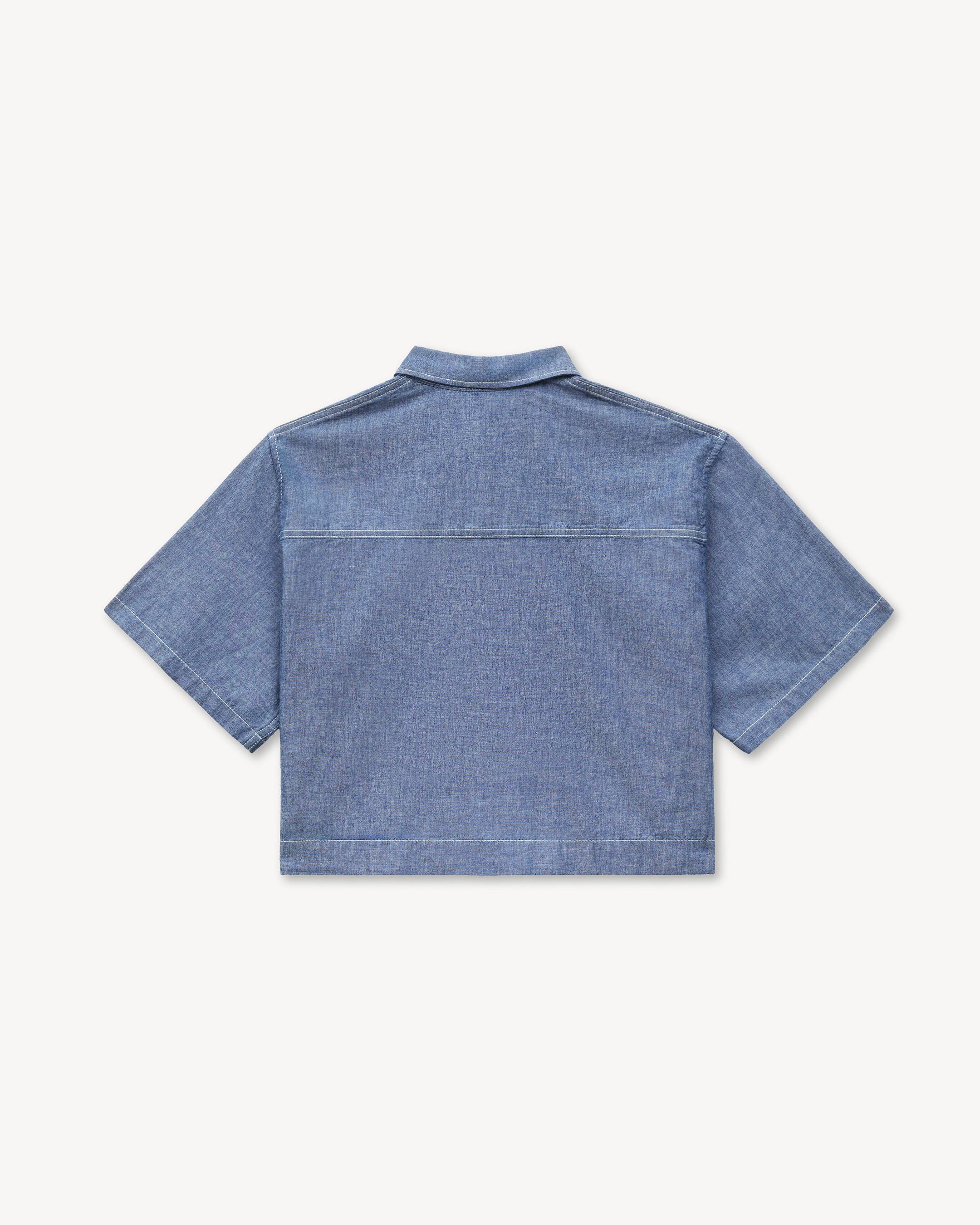 サンチェです KENZO Loves' short sleeve shirt in rinse chambray | Women's | KENZO