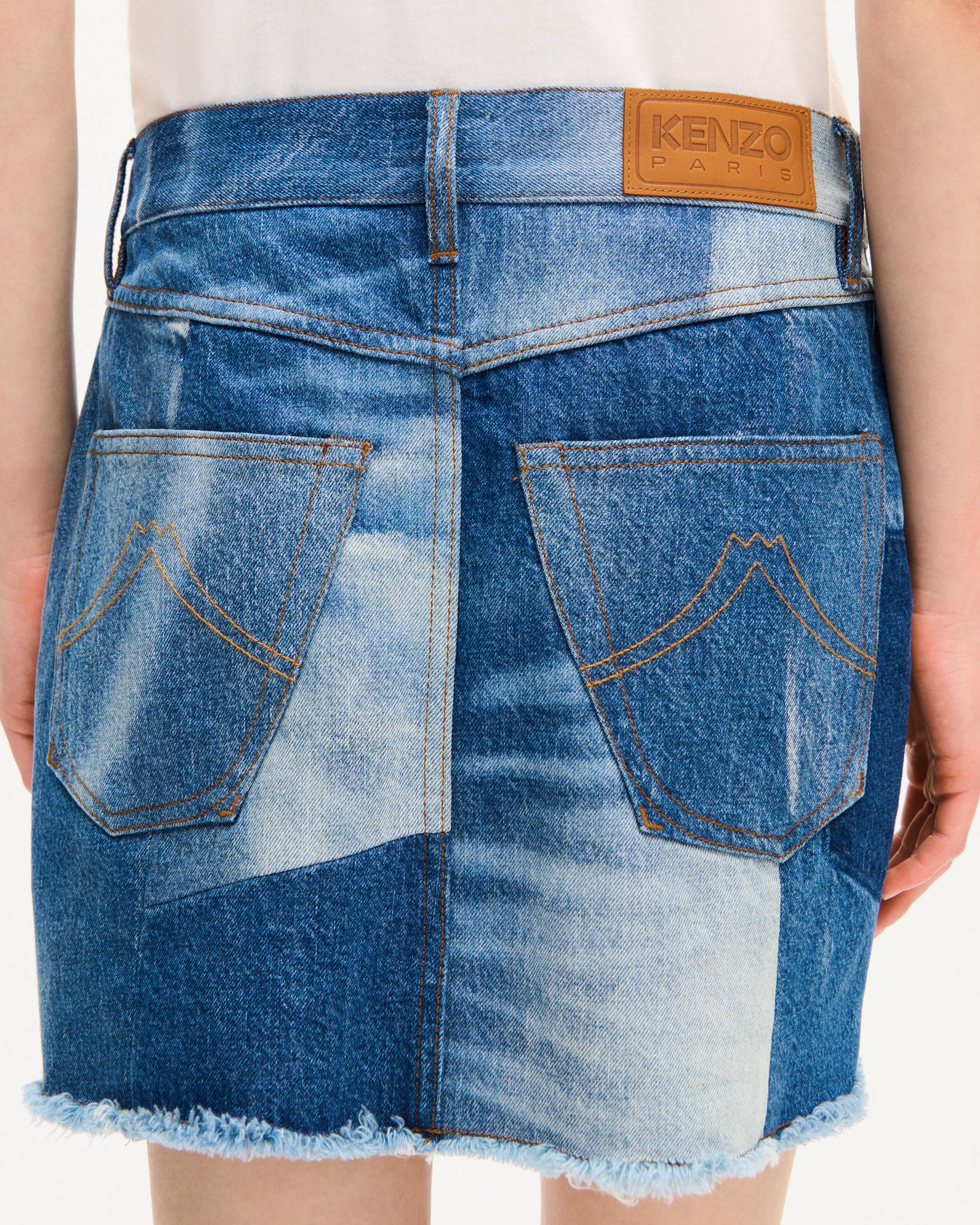 Patchwork short skirt in japanese denim | Women's | KENZO