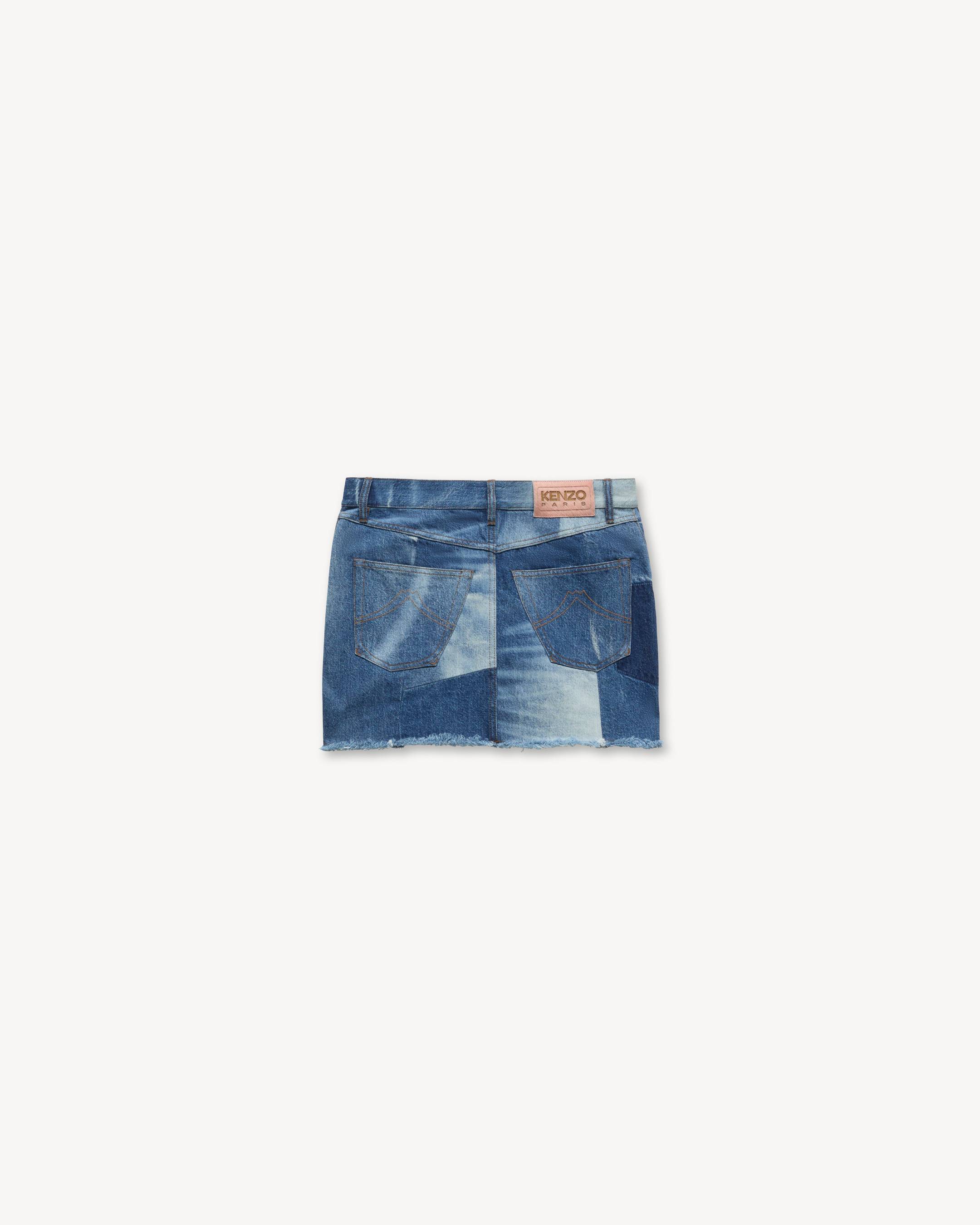 Kurzer Patchwork-Rock aus japanischem Denim