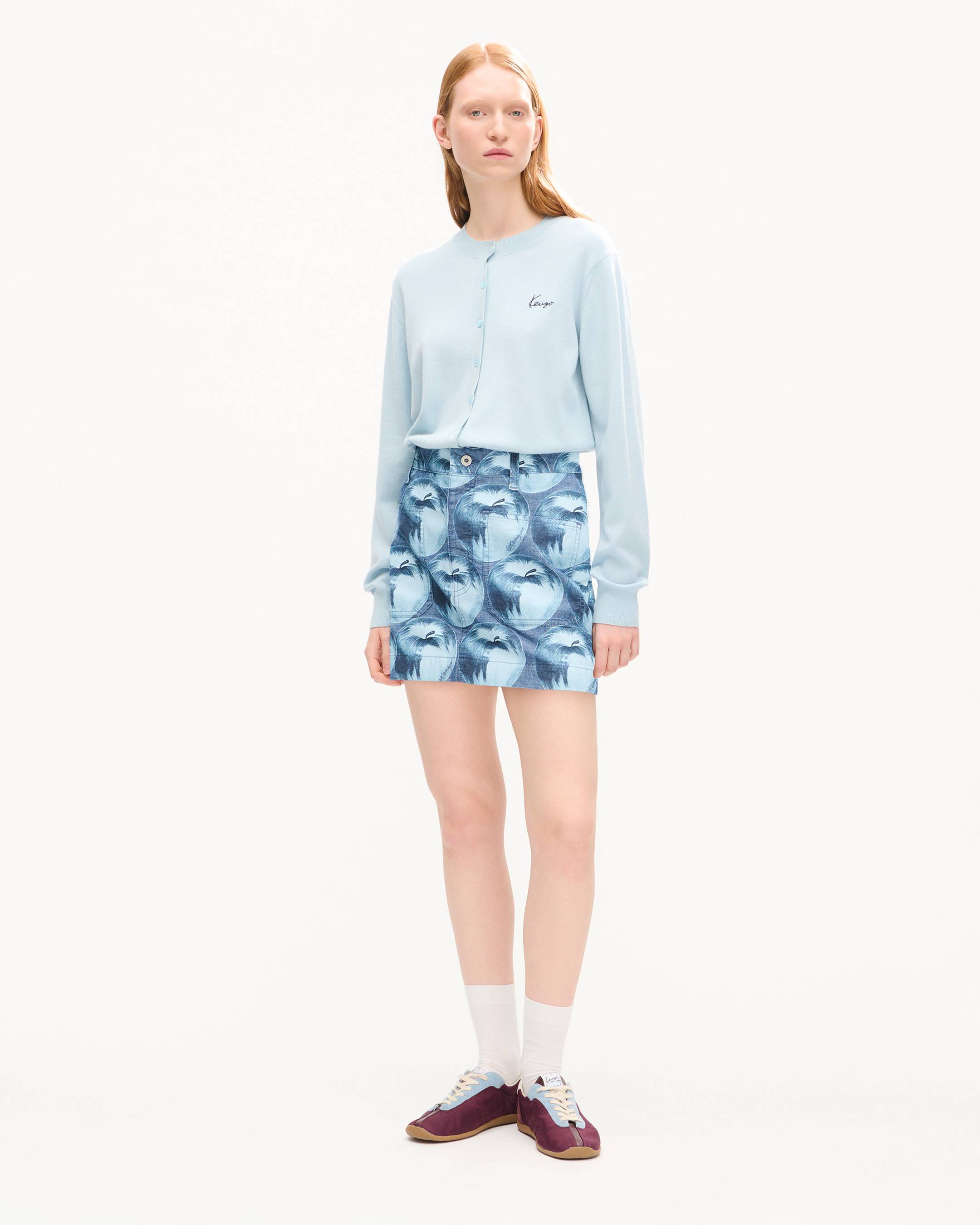 Kurzer &bdquo;KENZO Apple Pop&ldquo;-Rock aus japanischem Denim