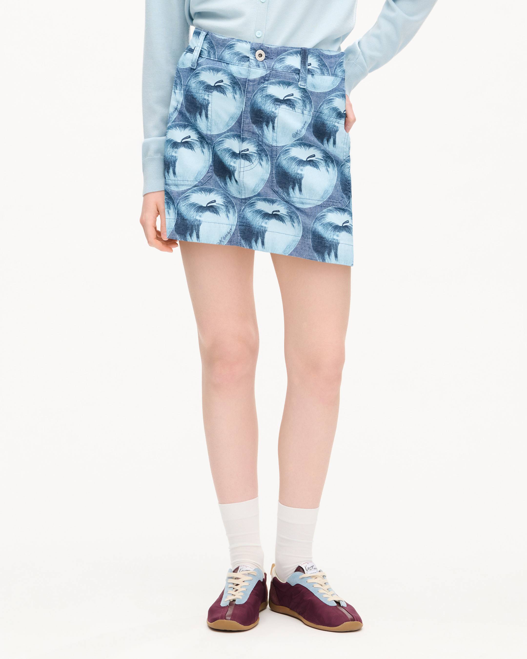 Kurzer &bdquo;KENZO Apple Pop&ldquo;-Rock aus japanischem Denim