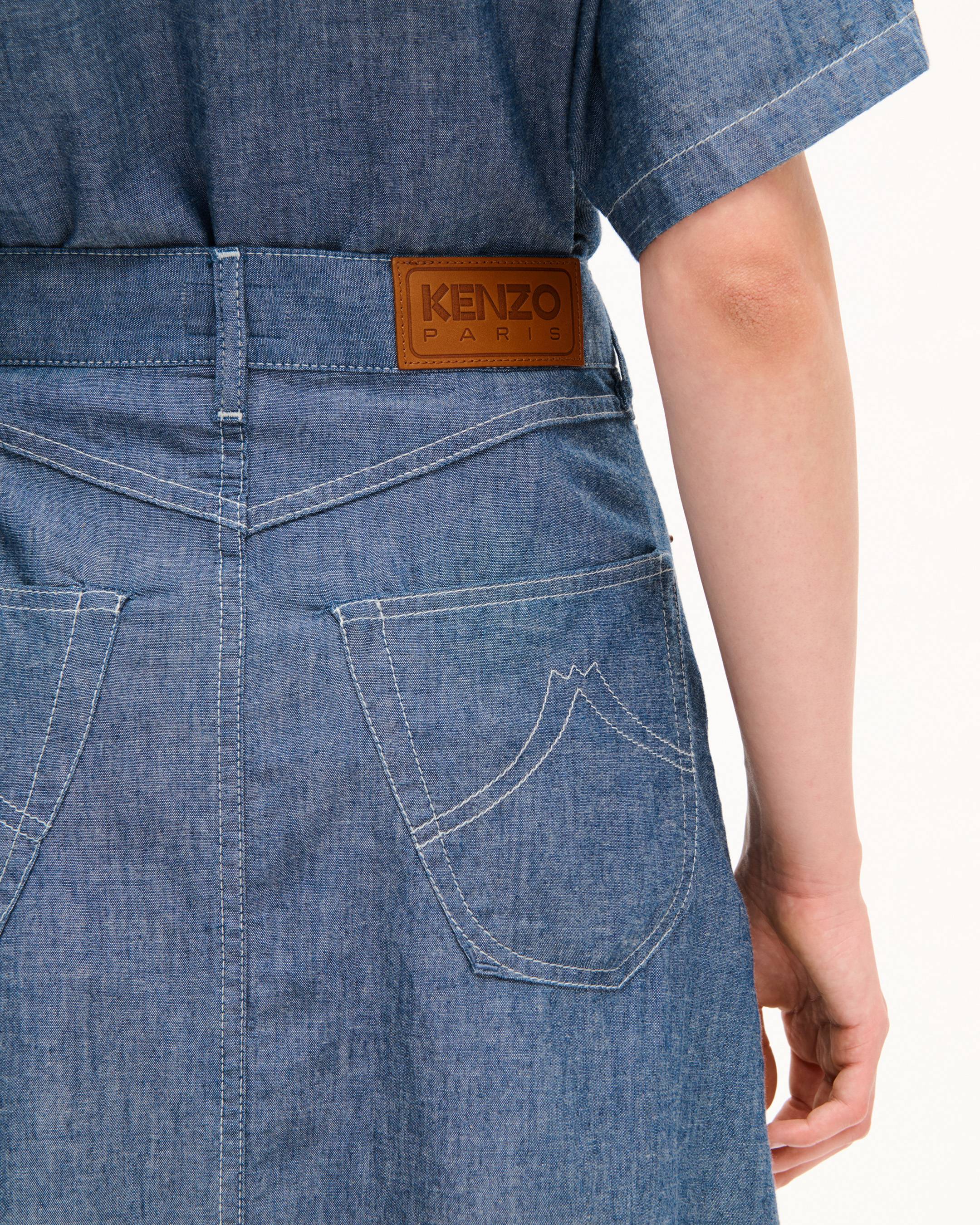 Jupe midi 'KENZO Loves' en denim chambray