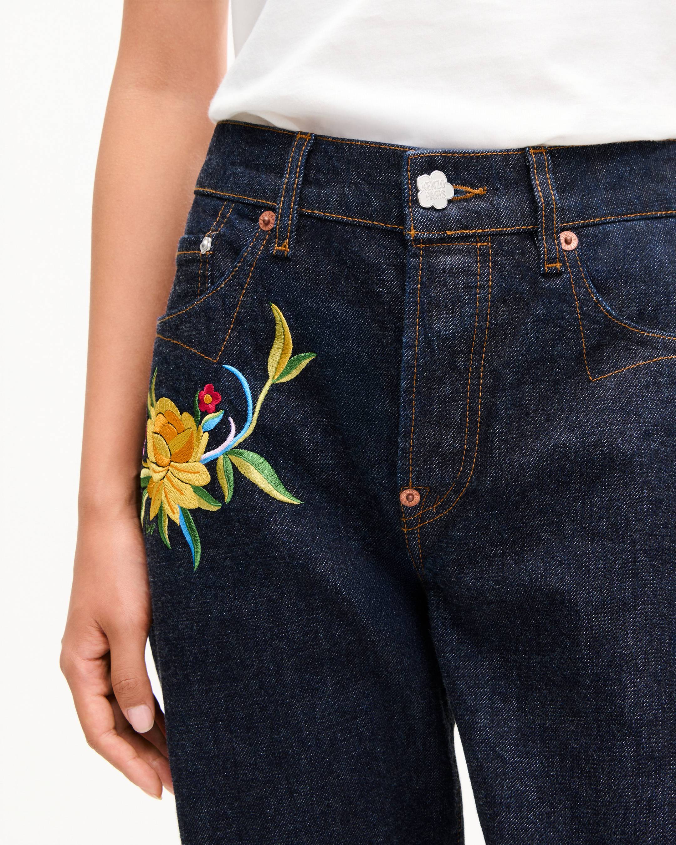 KENZO Wildflower' straight pants in japanese denim | Women's | KENZO