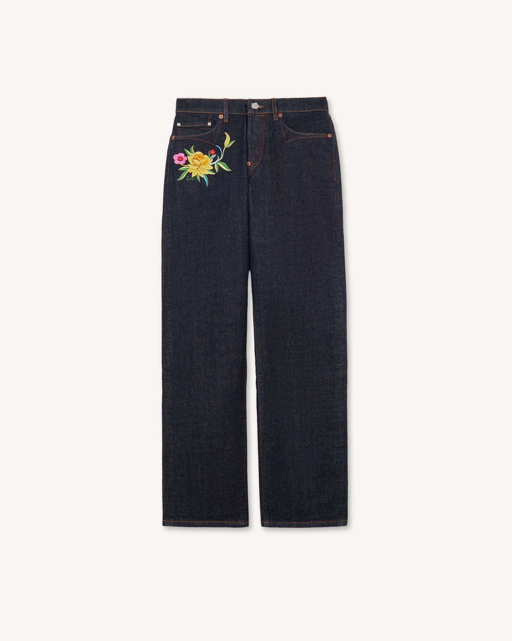 'KENZO Wildflower' straight pants in japanese denim