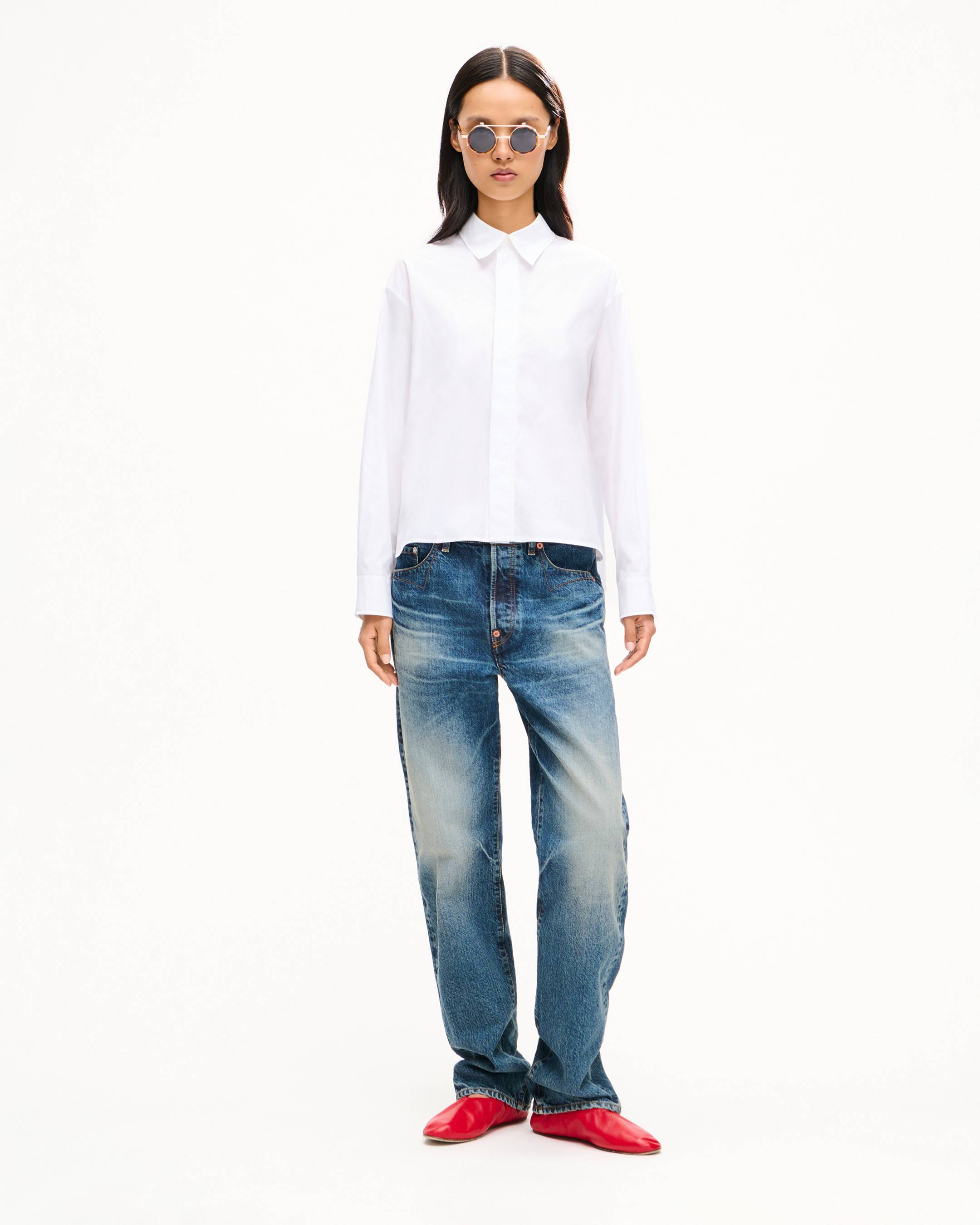 Pantaloni a gamba dritta in denim giapponese