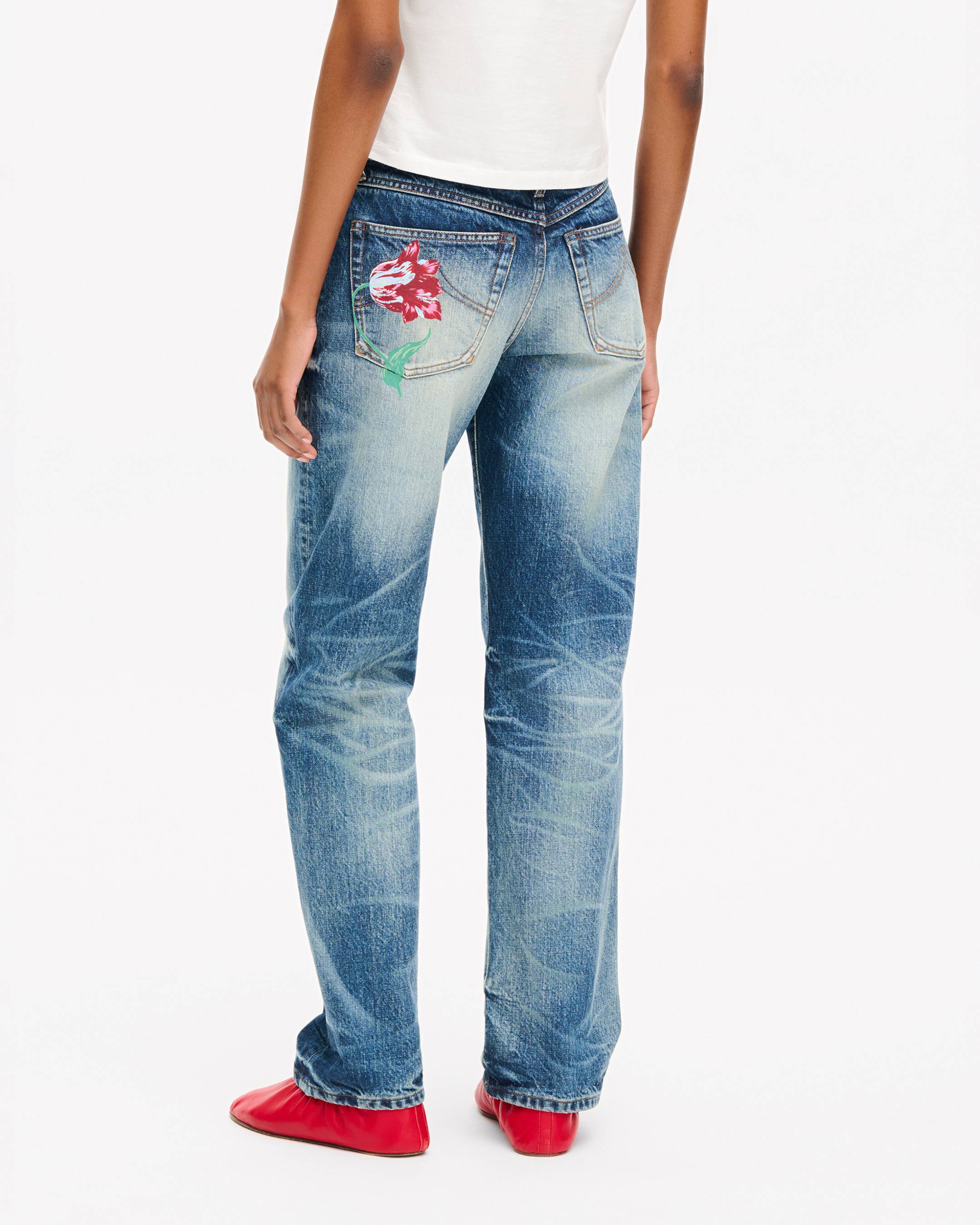 Pantal&oacute;n recto 'KENZO Tulip' en denim japon&eacute;s